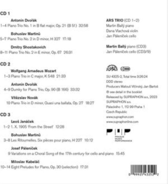 Dvorak, Novak, Mozart, Martinu, Shostakovich, Janacek, Palenicek, Kabelac