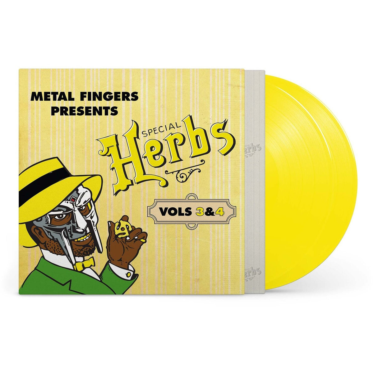 Metal Fingers Presents: Special Herbs Vol. 1 & 2 (2LP/Mustard Yellow Vinyl) & Metal Fingers Presents: Special Herbs Vol. 3 & 4 (2LP/Lemon Yellow Vinyl)