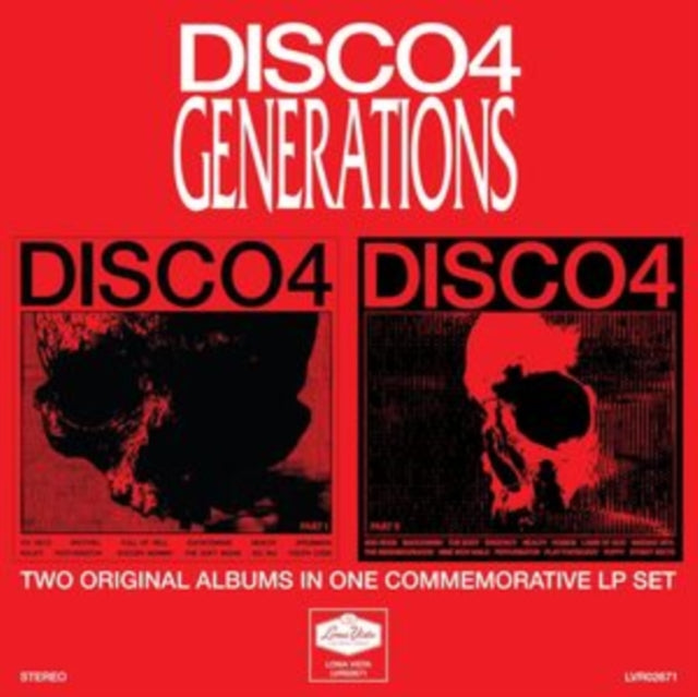 This LP Vinyl is brand new.Format: LP VinylThis item's title is: Generations Edition: Disco4 - Part I & Disco4 - Part Ii (2LP)Artist: HealthBarcode: 888072597761Release Date: 5/3/2024