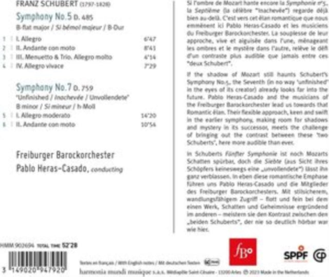 Schubert: Symphonies Nos. 5 & 7 Unfinished