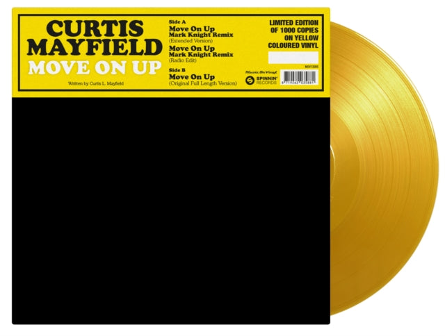 This 12 Inch Vinyl is brand new.Format: 12 Inch VinylMusic Style: HouseThis item's title is: Move On Up (Mark Knight Remix) (Limited Yellow Vinyl/180G/Numbered)Artist: Curtis MayfieldLabel: Music On VinylBarcode: 8719262035881Release Date: 8/2/2024
