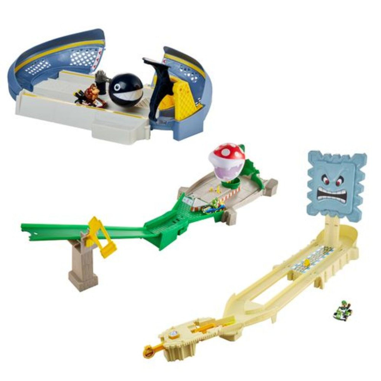 This is brand new.Contains 4 assorted units.
Hot Wheels brings the fast-paced action of the Mario Kart world to life with three track sets inspired by iconic courses from the popular video game.