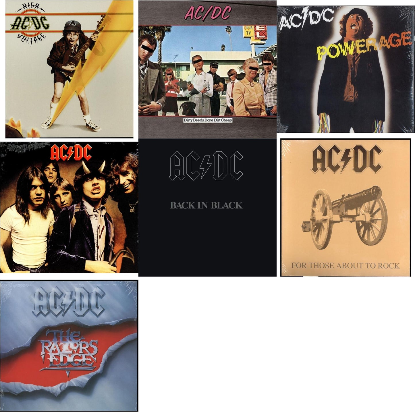 High Voltage (180G) & Dirty Deeds Done Dirt Cheap (180G) & Powerage (180G) & Highway To Hell (180G) & Back In Black (180G) & For Those About To Rock (180G) & Razor’S Edge (180G)