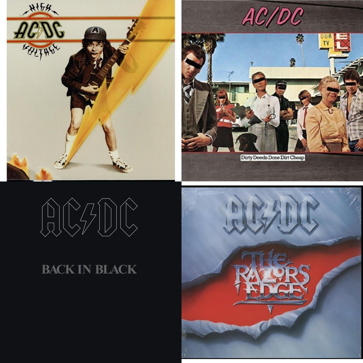 High Voltage (180G) & Dirty Deeds Done Dirt Cheap (180G) & Back In Black (180G) & Razor’S Edge (180G)