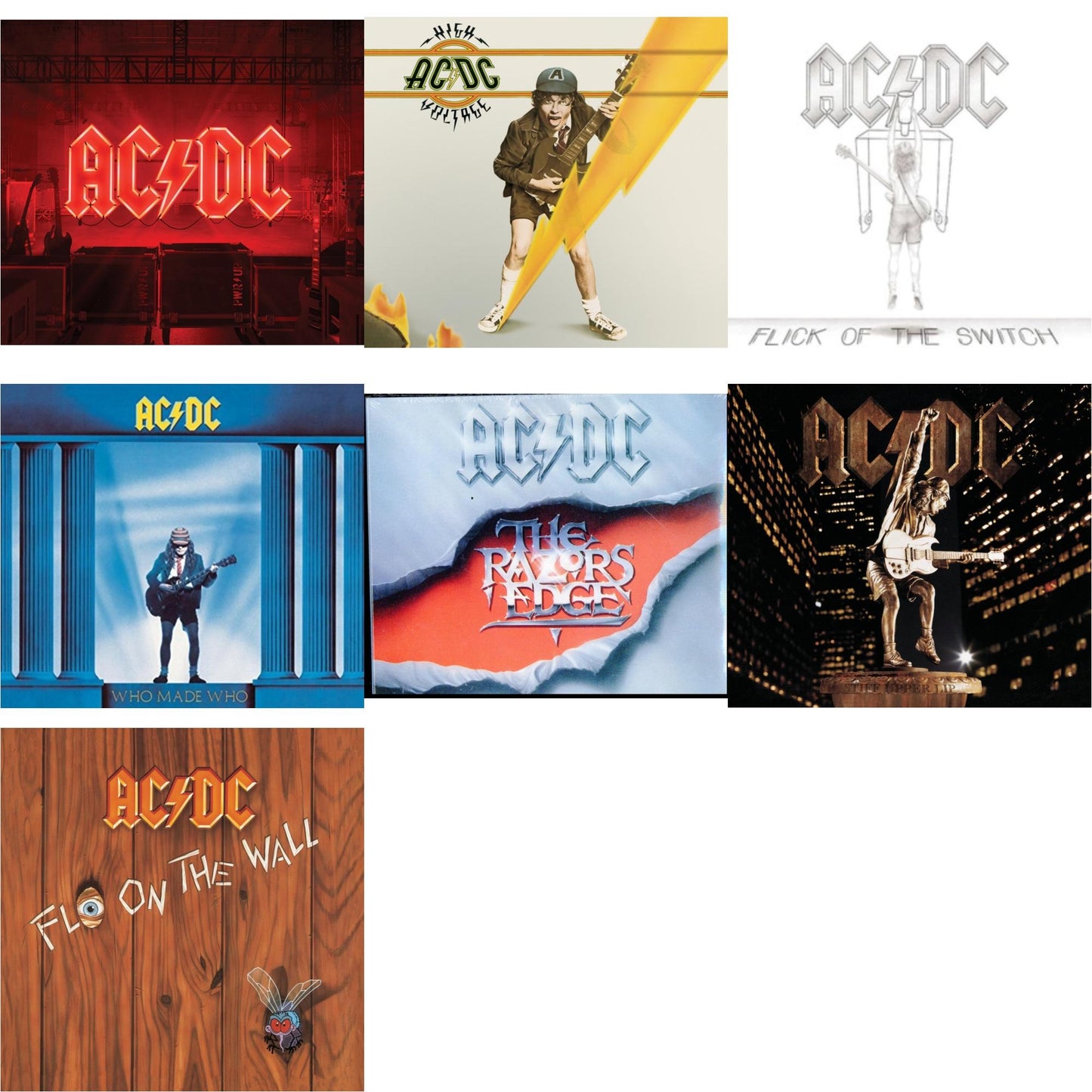 Power Up (Softpak/Booklet) & High Voltage & Flick Of The Switch & Who Made Who & Razor's Edge & Stiff Upper Lip & Fly On The Wall