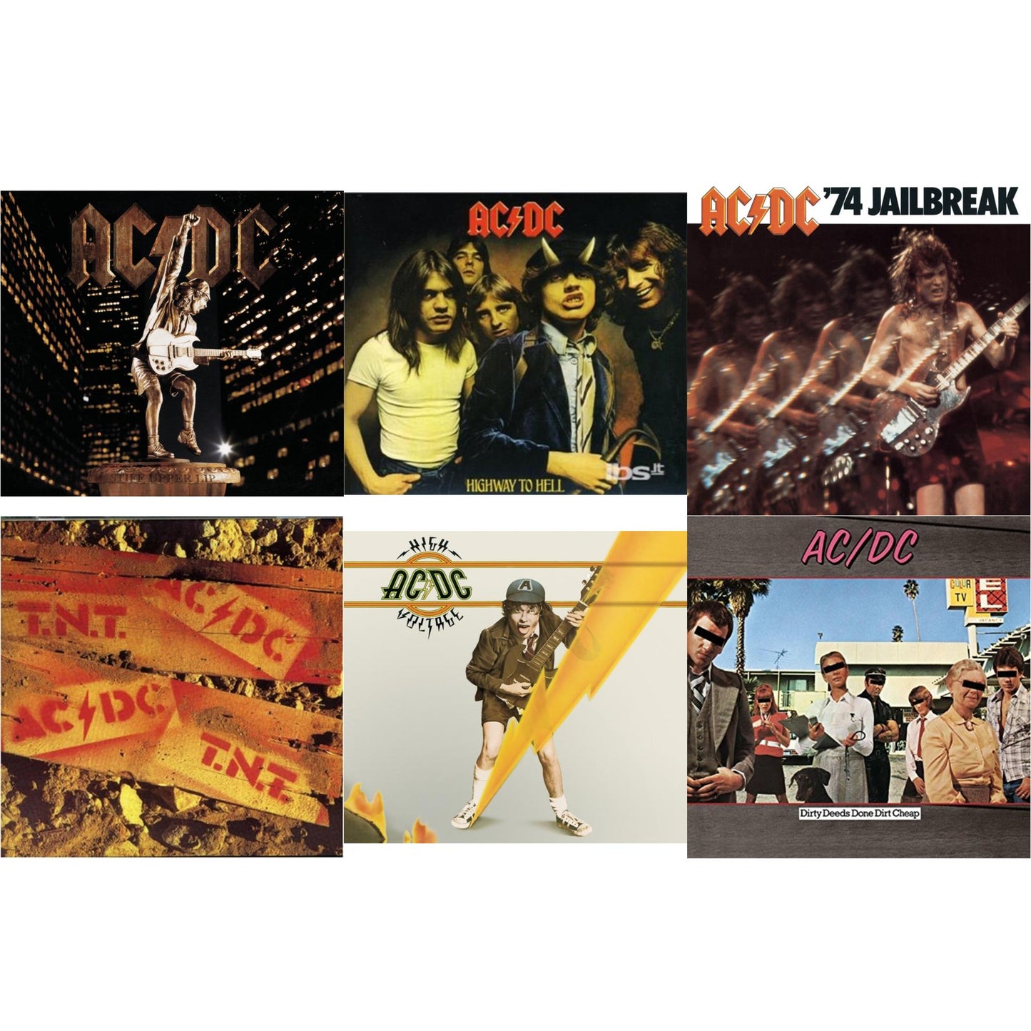 74 Jailbreak & High Voltage & Dirty Deeds Done Dirt Cheap & Highway To Hell & Tnt & Stiff Upper Lip