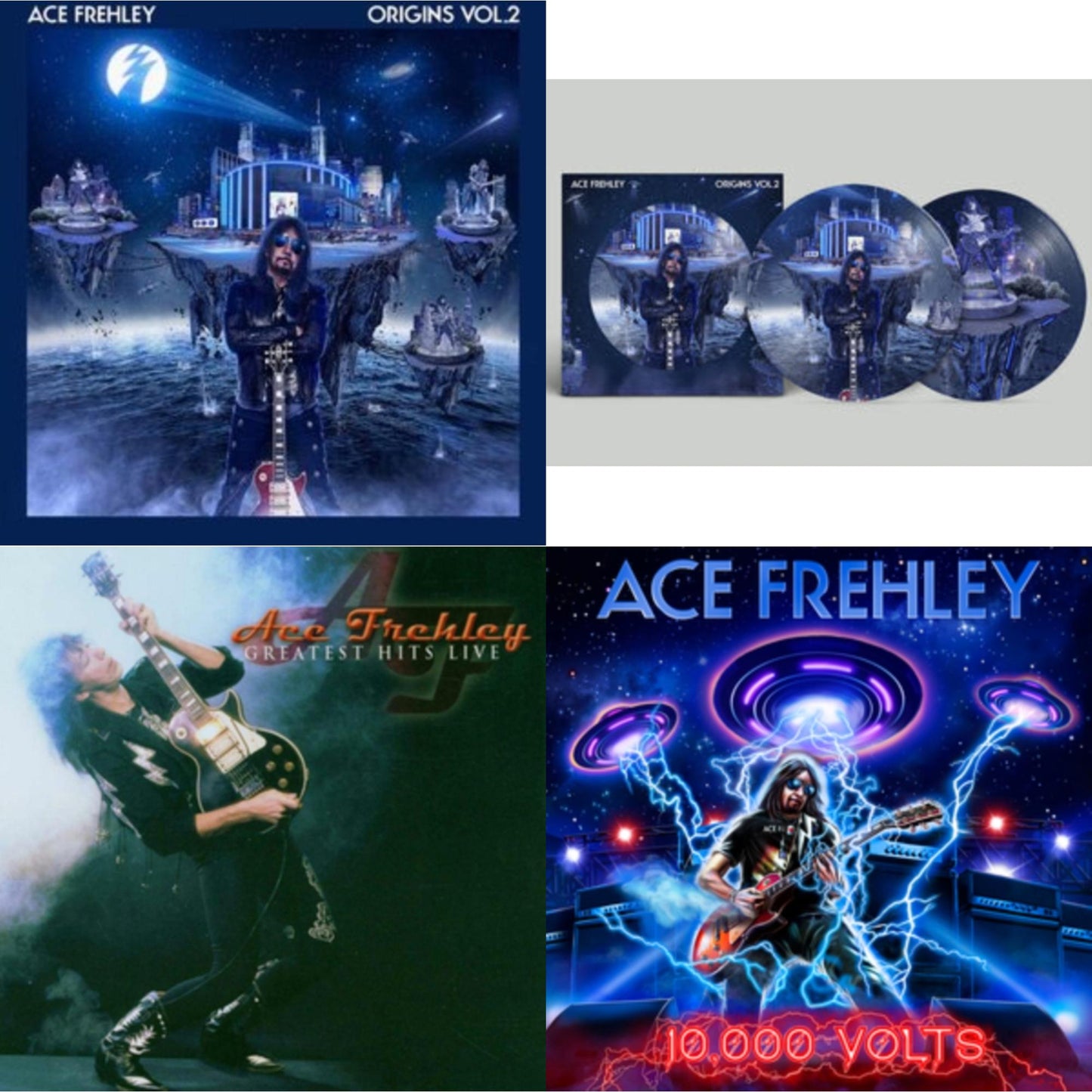 Greatest Hits Live & 10,000 Volts (Orange Tabby LP Vinyl) & Origins Vol.2 (Blue & White LP Vinyl) & Origins: Vol. 2 (Picture Disc)