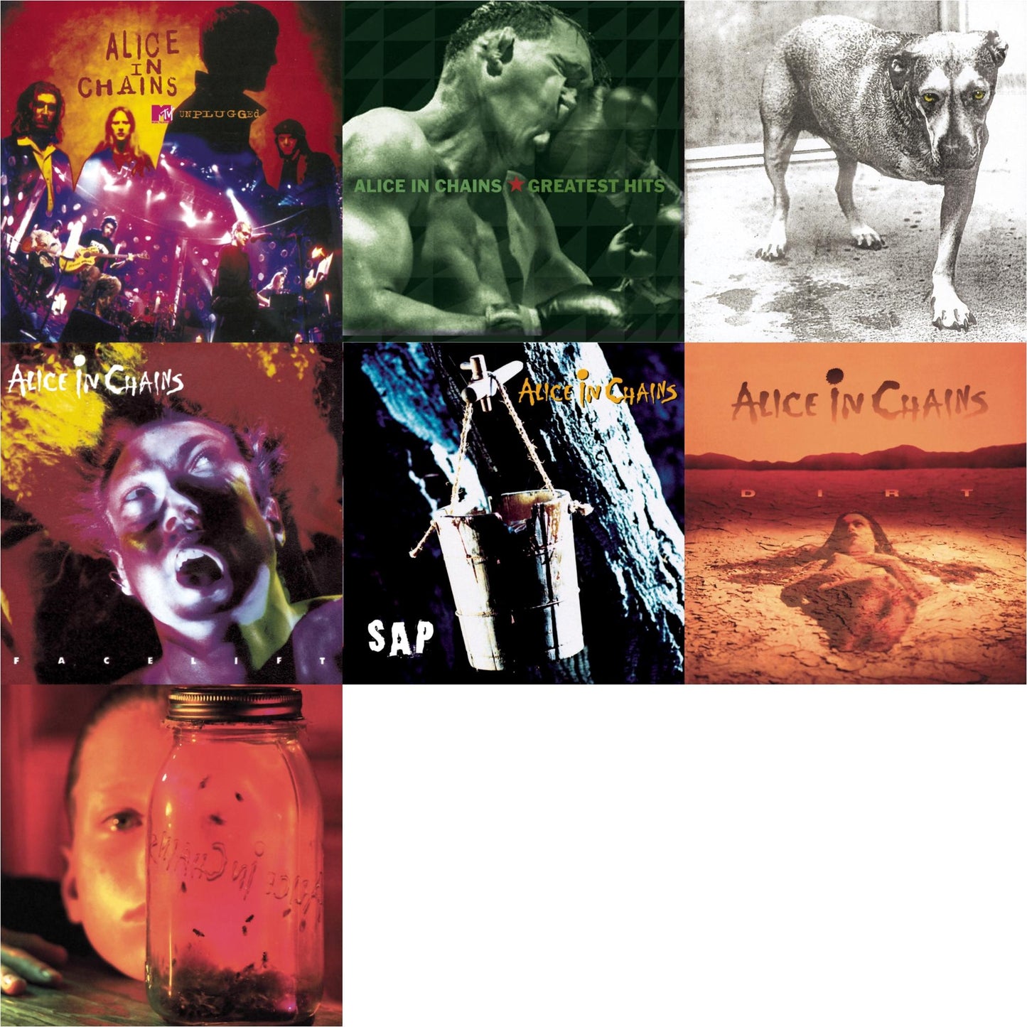 Alice In Chains - Dirt & Jar Of Flies & Greatest Hits & Unplugged & Sap & Facelift & Alice In Chains - CD Bundle