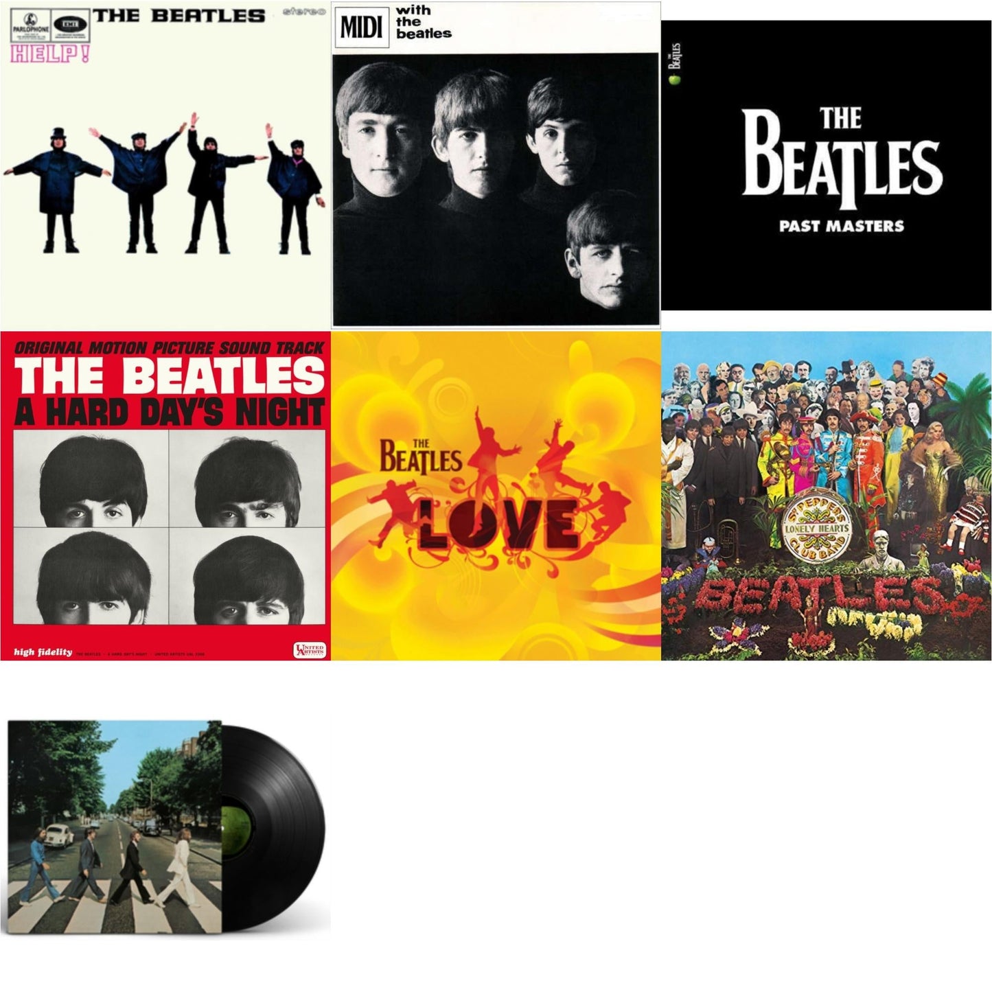 Help & With The Beatles & Past Masters 1 & 2 & Hard Day's Night (Ost) & Love & Sgt. Pepper's Lonely Hearts Club Band (2017 Stereo Mix/180G/Original Stencils) & Abbey Road Anniversary