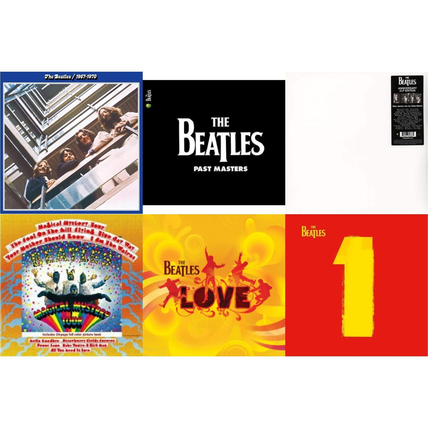 Magical Mystery Tour & Past Masters 1 & 2 & Beatles 1967-1970 (2023 Edition) (Half-Speed) (3LP) & Love & 1 (2015 Reissue) & Beatles (The White Album) (2LP)