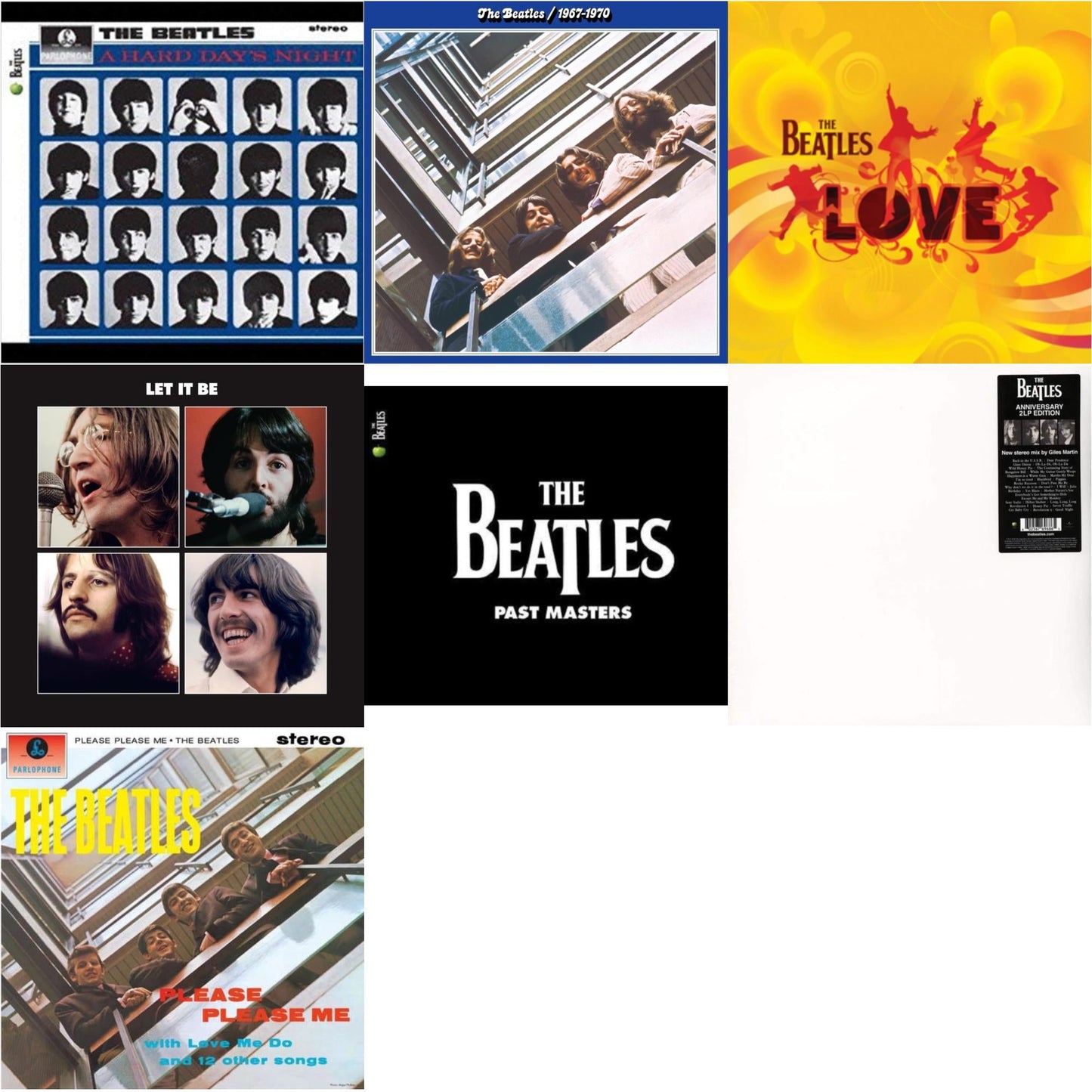Hard Day's Night & Please Please Me & Past Masters 1 & 2 & Beatles 1967-1970 (2023 Edition) (Half-Speed) (3LP) & Let It Be Special Edition & Love & Beatles (The White Album) (2LP)