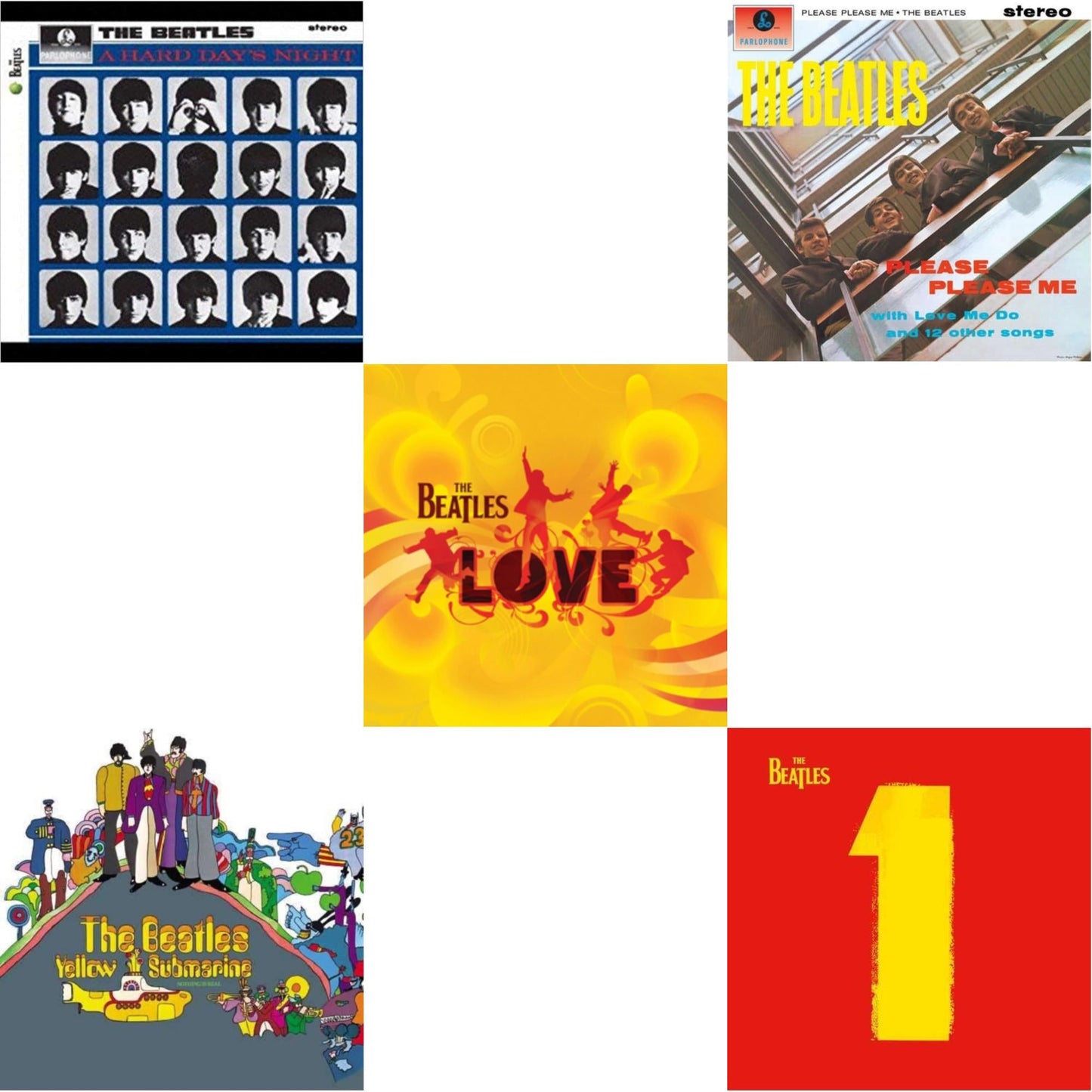 Hard Day's Night & Please Please Me & Yellow Submarine & Love & 1 (2015 Reissue)