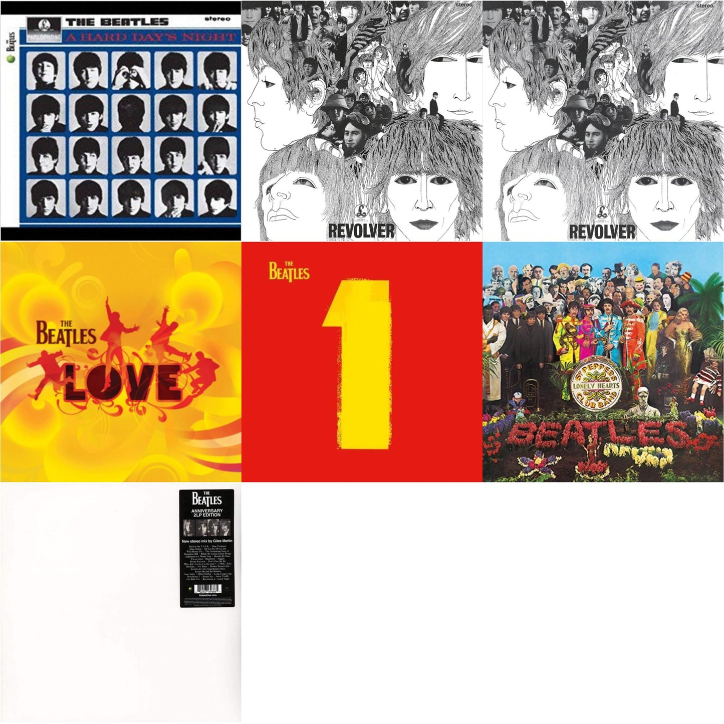 Hard Day's Night & Revolver Special Edition & Revolver - Special Edition (Picture Disc) & Love & 1 (2015 Reissue) & Sgt. Pepper's Lonely Hearts Club Band (2017 Stereo Mix/180G/Original Stencils) & Beatles (The White Album) (2LP)