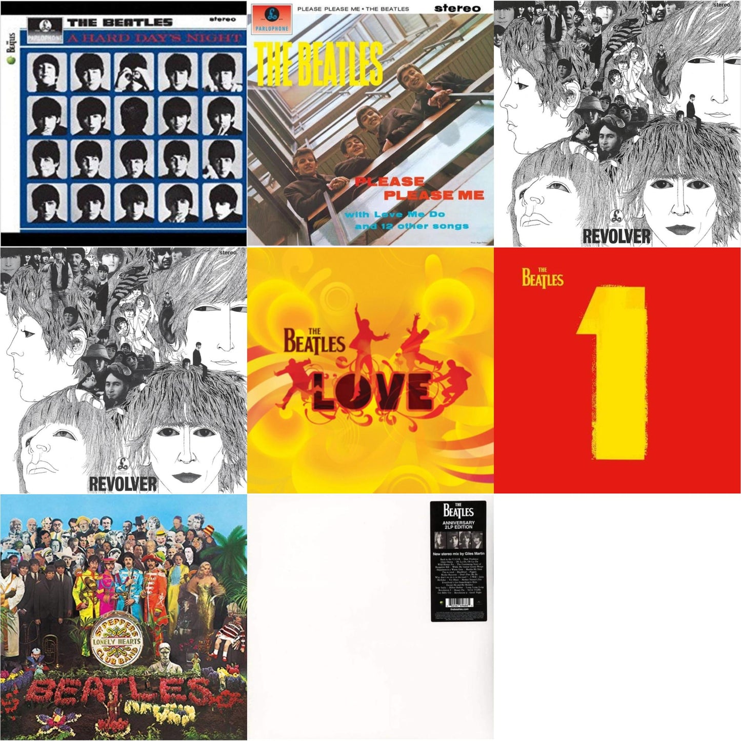 Hard Day's Night & Please Please Me & Revolver Special Edition & Revolver - Special Edition (Picture Disc) & Love & 1 (2015 Reissue) & Sgt. Pepper's Lonely Hearts Club Band (2017 Stereo Mix/180G/Original Stencils) & Beatles (The White Album) (2LP)