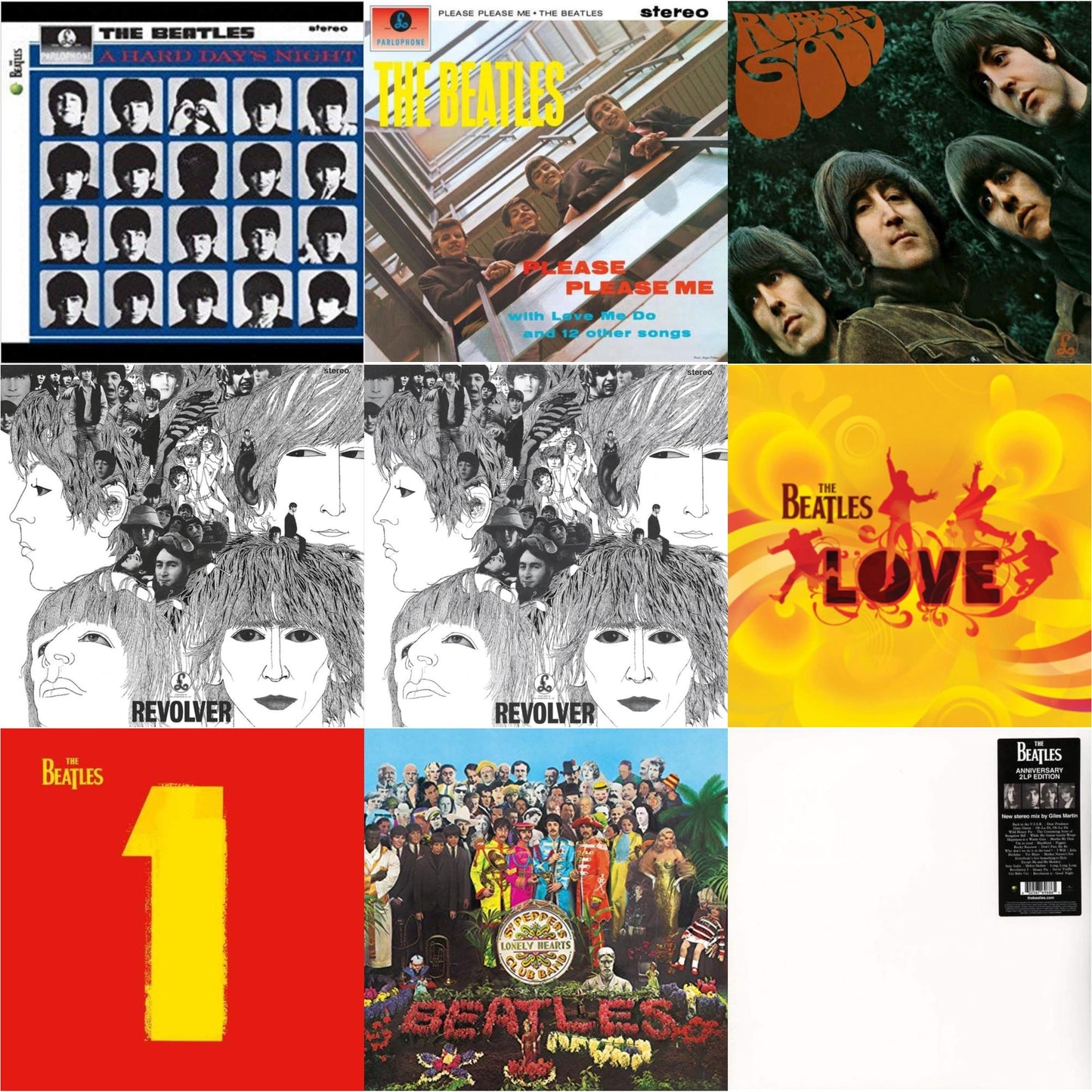 Beatles - Hard Day's Night & Please Please Me & Rubber Soul & Revolver Special Edition & Revolver - Special Edition (Picture Disc) & Love & 1 (2015 Reissue) & Sgt. Pepper's Lonely Hearts Club Band (2017 Stereo Mix/180G/Original Stencils) & Beatles