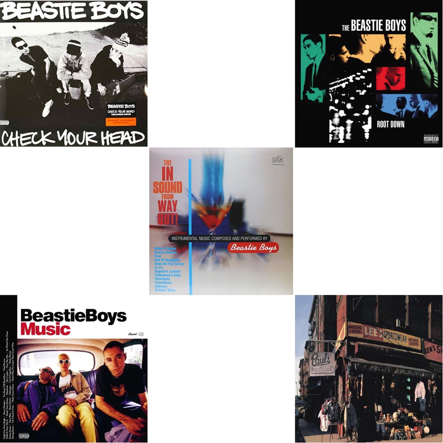 Check Your Head & Beastie Boys Music (2LP) & In Sound From Way Out (180G) & Root Down Ep & Paul's Boutique (2LP)