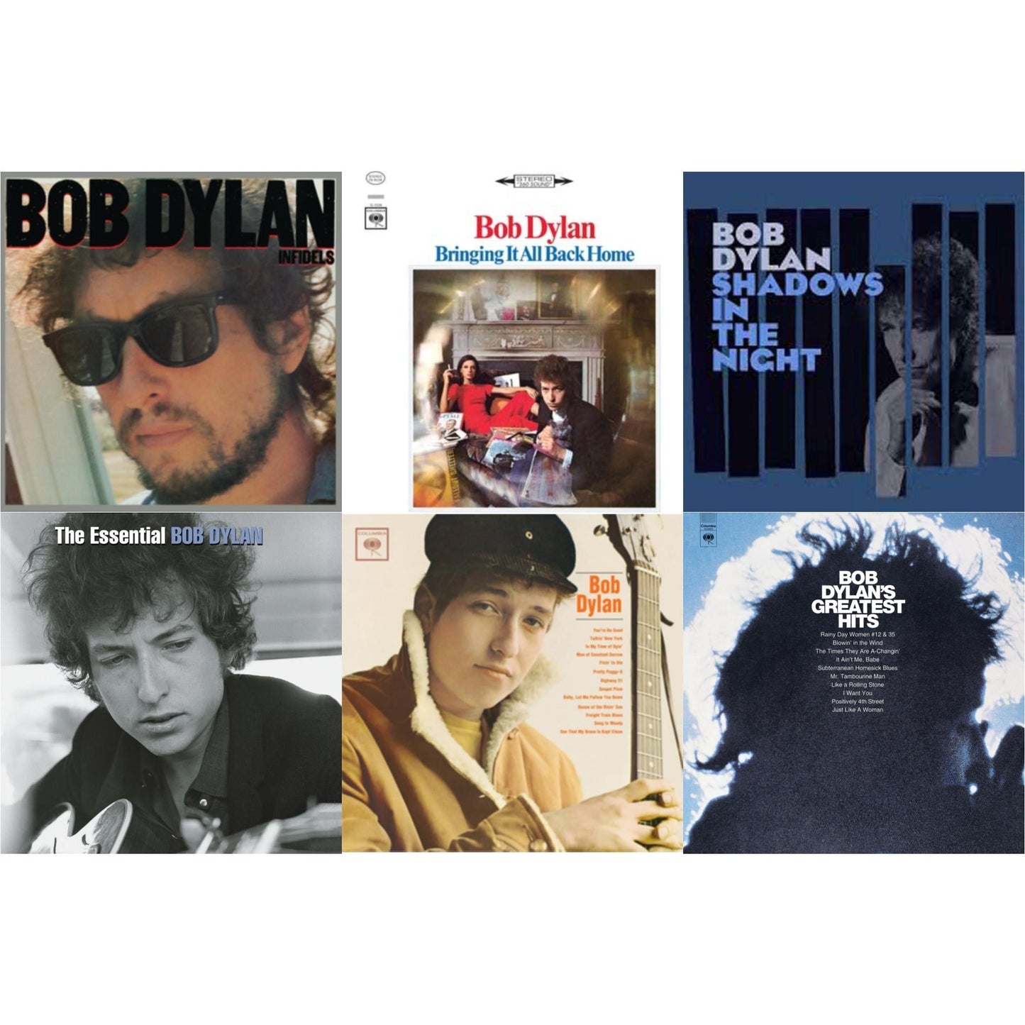 Infidels (150G/Dl Insert) & Bringing It All Back Home & Shadows In The Night (LP/CD/180G) & Essential Bob Dylan & Bob Dylan & Greatest Hits (150G/Dl Card)
