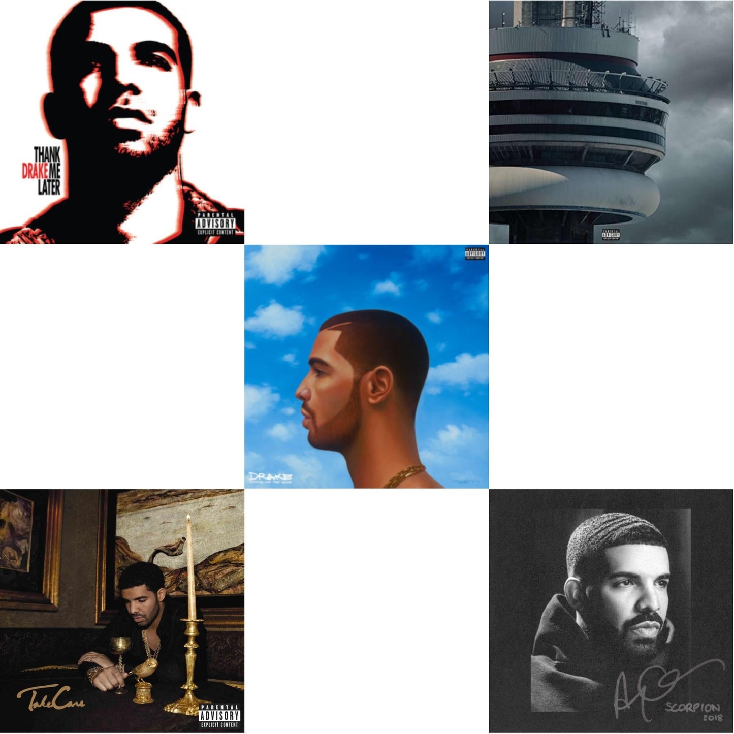Thank Me Later & Take Care & Nothing Was The Same & Views (Exp) & Scorpion (2 CD)
