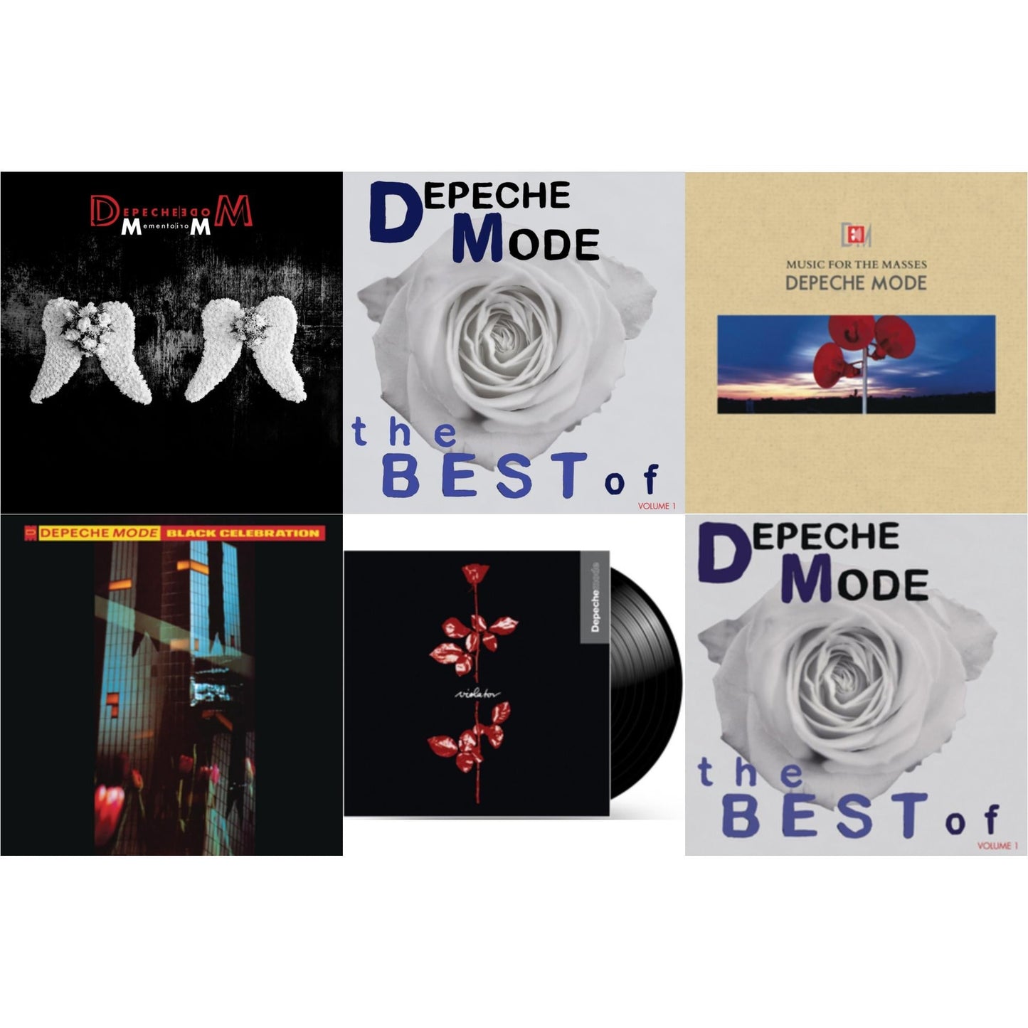 Memento Mori (2LP/Tri-Fold Jacket/Inner Sleeves/Poster) & Best Of Depeche Mode Vol. 1 (3LP) & Music For The Masses (180G) & Black Celebration (180G) & Violator (180G) & Best Of Depeche Mode Vol.1