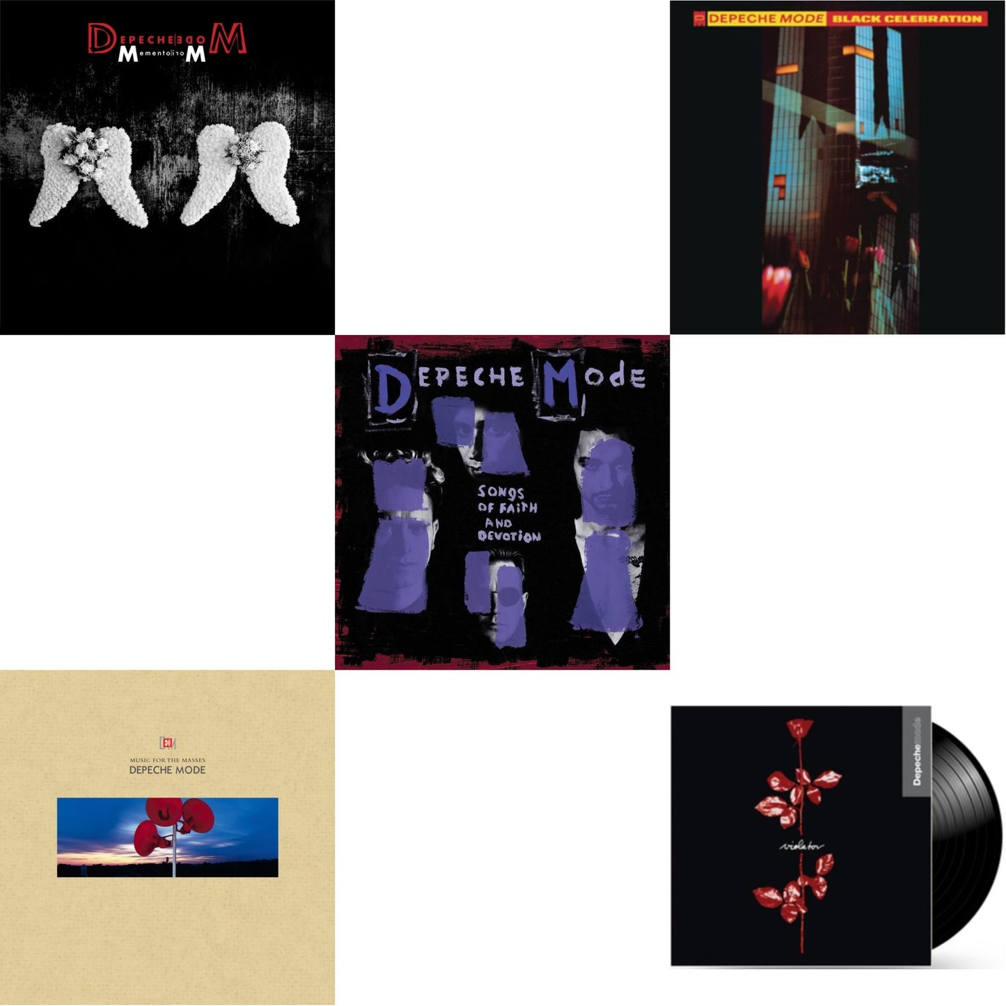 Memento Mori (2LP/Tri-Fold Jacket/Inner Sleeves/Poster) & Music For The Masses & Songs Of Faith & Devotion & Black Celebration (180G) & Violator (180G)
