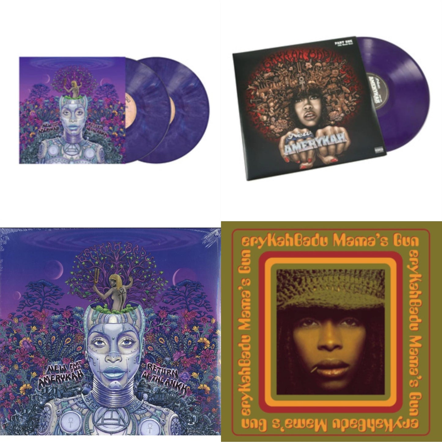 New Amerykah Part Two (Return Of The Ankh) (Violet Vinyl/2LP) & New Amerykah Part One (4Th World War) (Purple Vinyl/2LP) & New Amerykah Part 2: Return Of Ankh & Mama's Gun