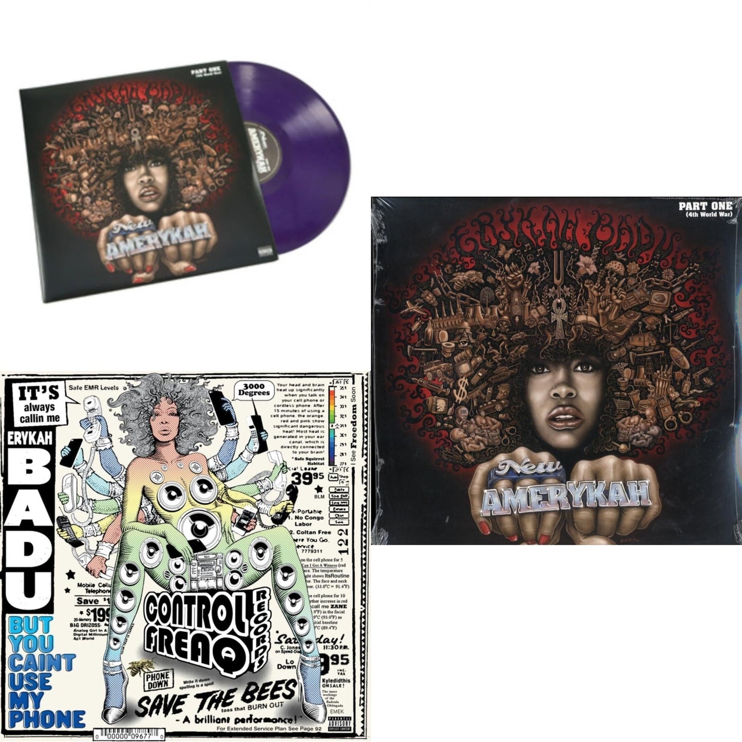 New Amerykah Part One (4Th World War) (Purple Vinyl/2LP) & But You Caint Use My Phone (Purple LP Vinyl) & New Amerykah Part 1: 4Th World War