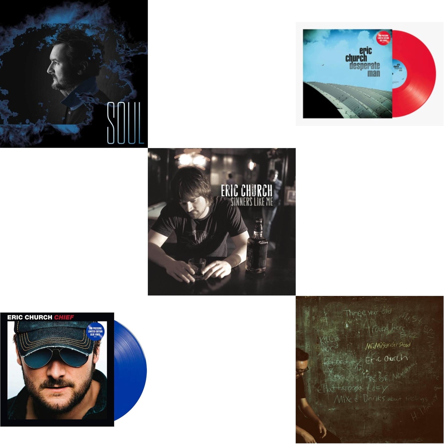 Soul & Chief (Blue LP Vinyl) & Sinners Like Me (Blue LP Vinyl) & Desperate Man (Red LP Vinyl) & Mr. Misunderstood (Blue LP Vinyl)