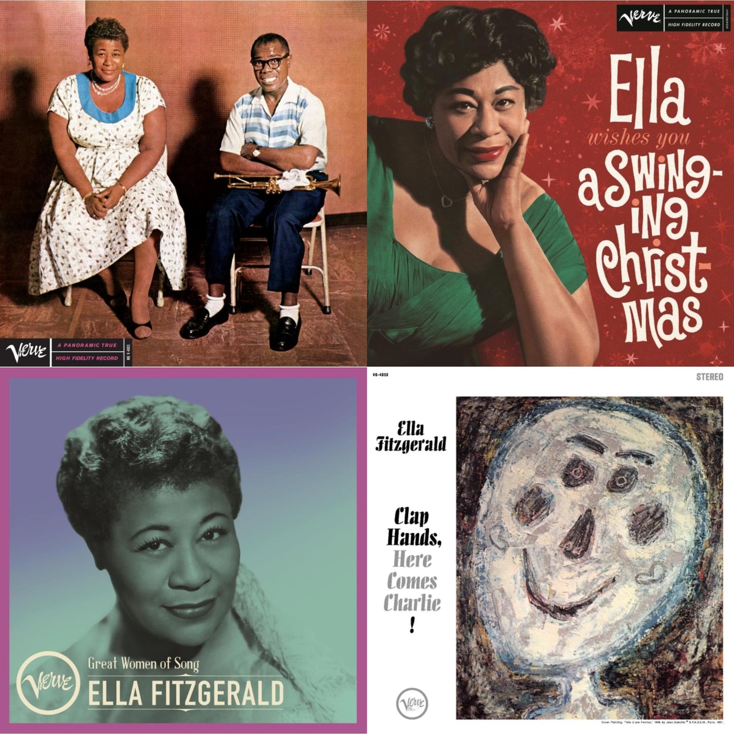 Ella & Louis (Verve Acoustic Sounds Series) & Ella Wishes You A Swinging Christmas (Ruby Red LP Vinyl) & Great Women Of Song: Ella Fitzgerald & Clap Hands, Here Comes Charlie! (Verve Acoustic Sound Series)