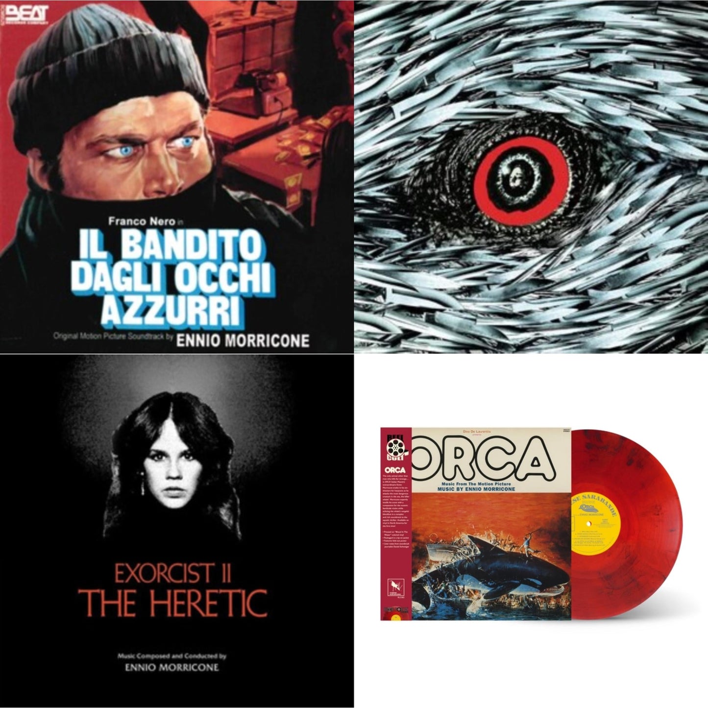 Ennio Morricone - Blue-Eyed Bandit (Il Bandito Dagli Occhi Azzurri) Ost & Bird With The Crystal Plumage (140G/Crystal Clear LP Vinyl) & Exorcist Ii: The Heretic (Blood Red With Black Splatter LP Vinyl) (Ams Exclusive) & Orca (Music From The Motion