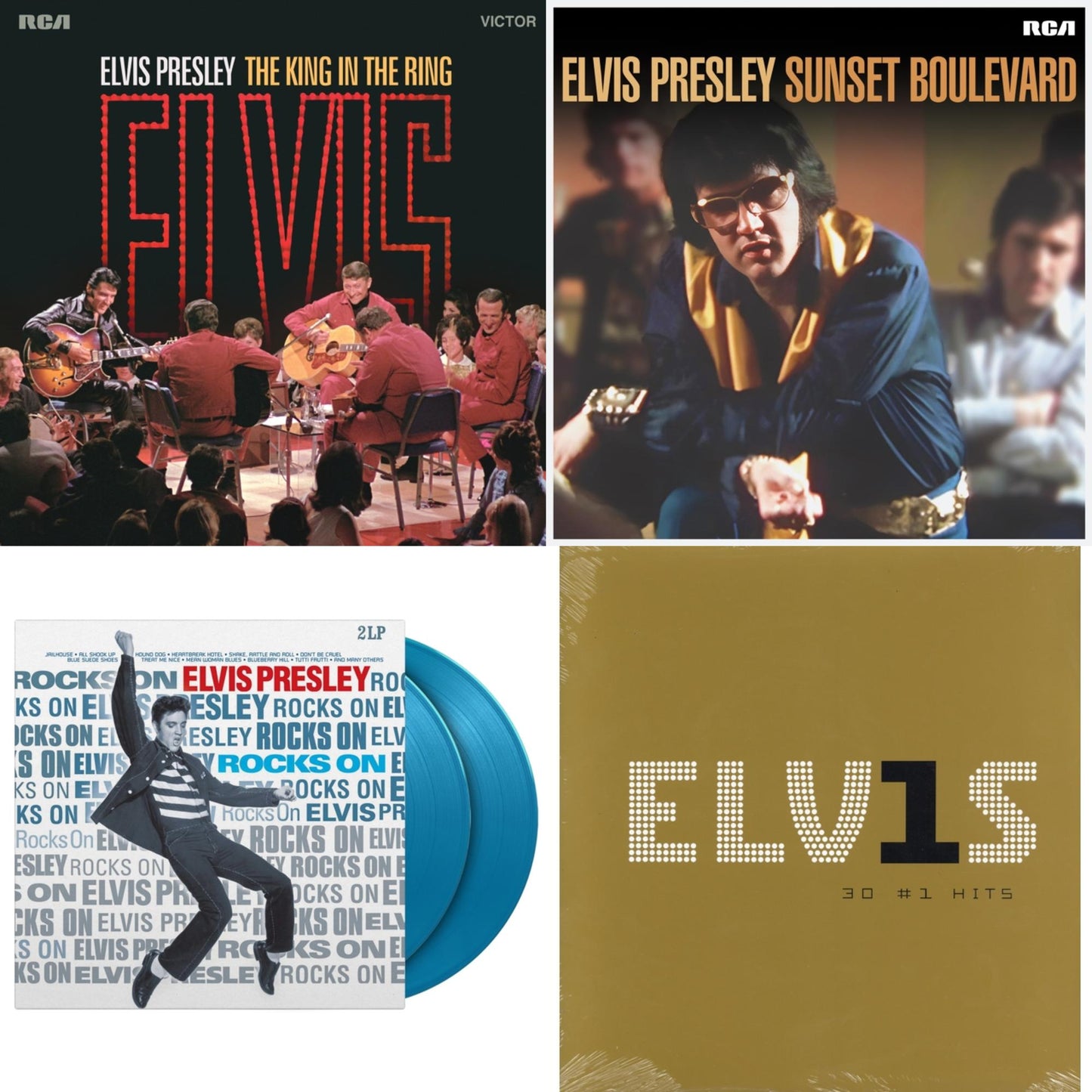 King In The Ring (2LP/140G/Dl Code) & Sunset Boulevard (2LP) & Rocks On (2LP/180G/Solid Blue Vinyl) & Elvis 30 #1 Hits (2LP/180G)