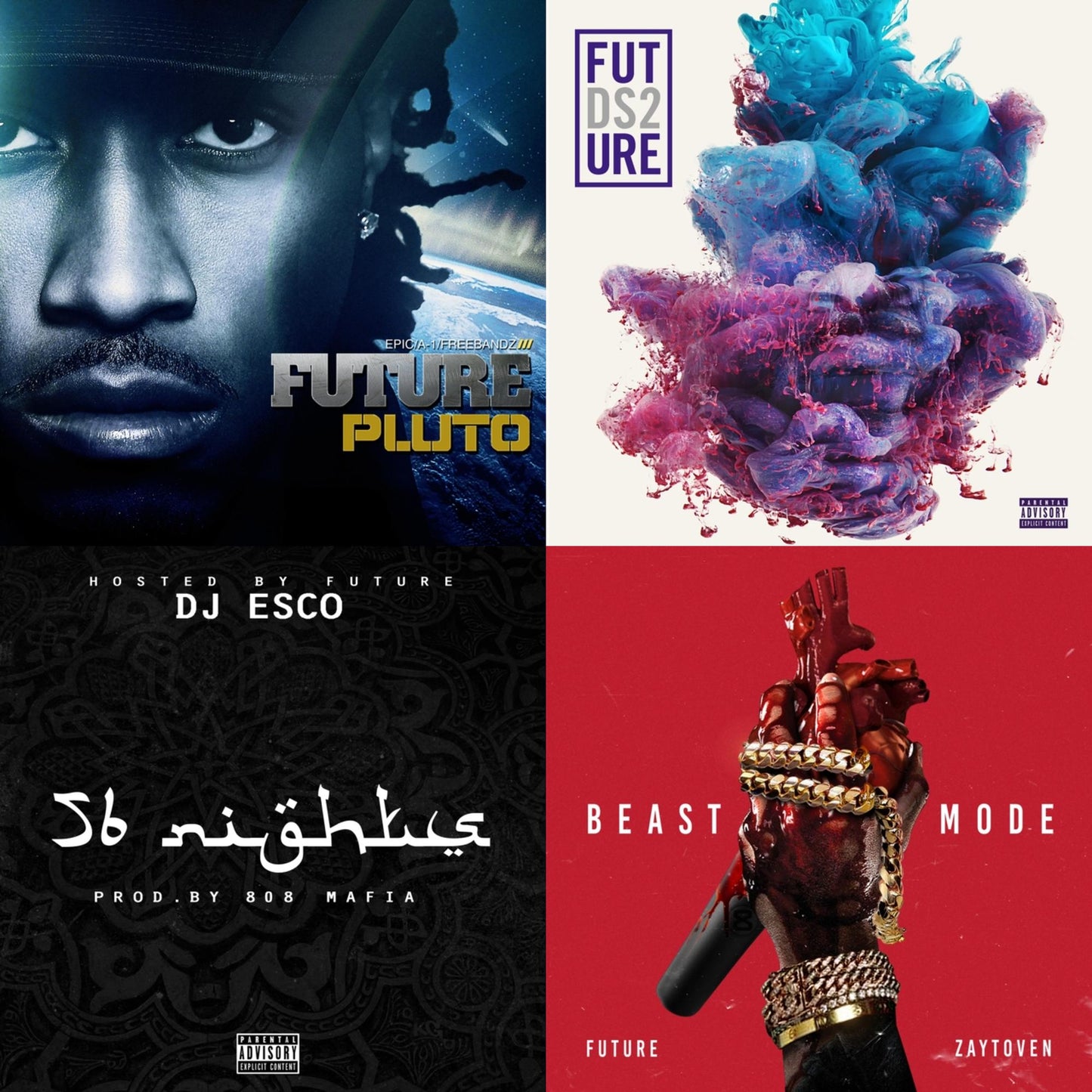 Pluto (X) (2LP) & Ds2 (X) (2LP) & 56 Nights & Beast Mode (X)