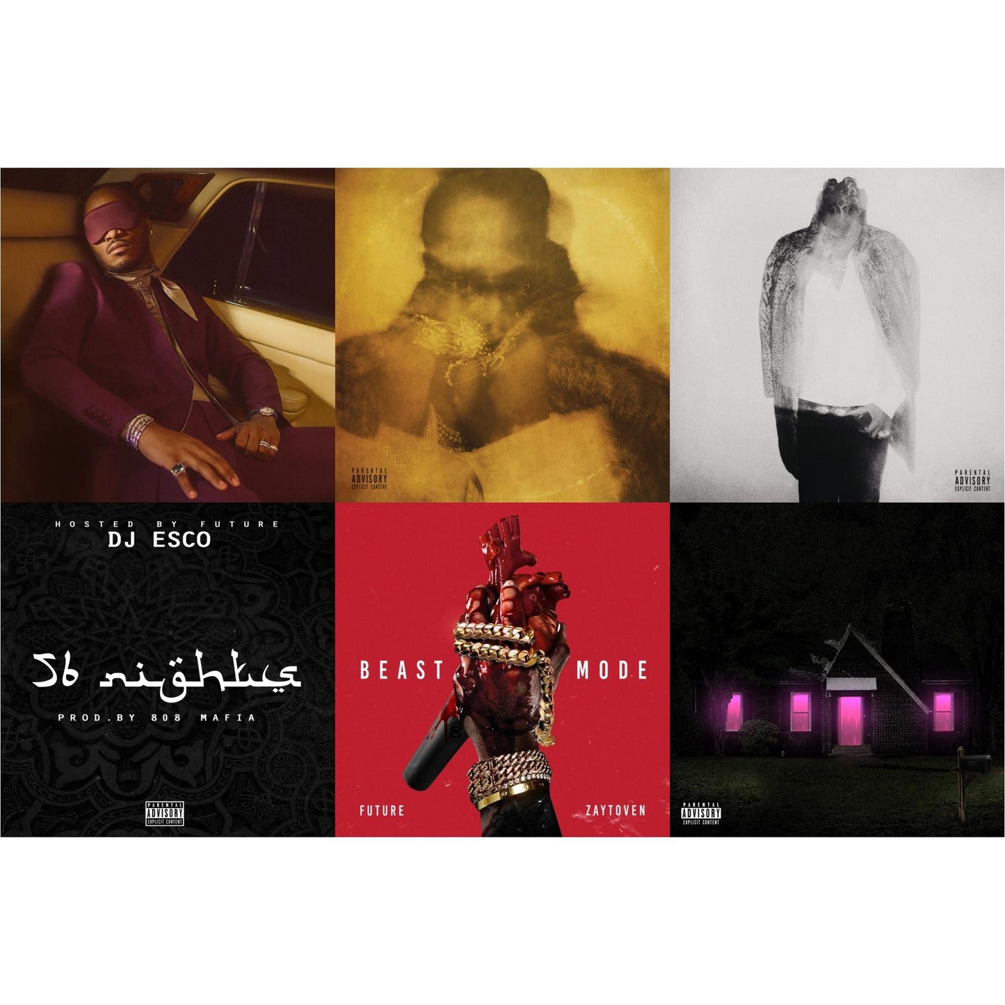 I Never Liked You & Future (X) (2LP) & Hndrxx (X) (2LP) & 56 Nights & Beast Mode (X) & Mixtape Pluto (X)