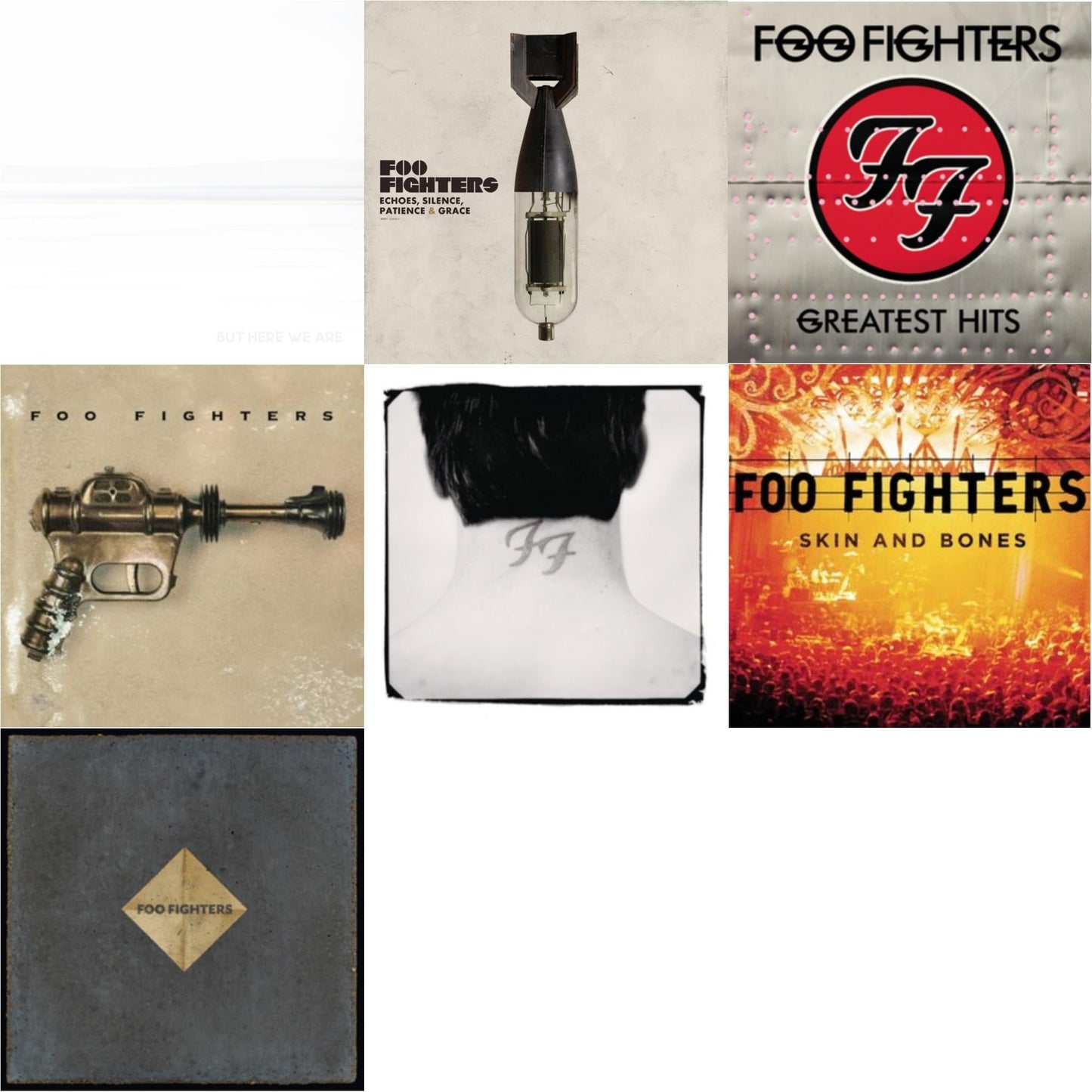 But Here We Are (White LP Vinyl) & Echoes Silence Patience & Grace & Greatest Hits (2LP/Dl Card/Gatefold) & Foo Fighters (Dl Card) & There Is Nothing Left To Lose (2LP/Dl Card) & Skin & Bones (2LP/Dl Card) & Concrete & Gold (140G/Dl Code/2LP)