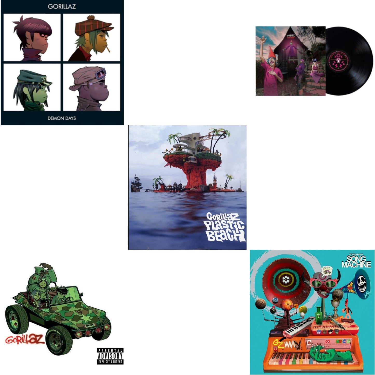 Song Machine: Season One & Cracker Island & Plastic Beach (2LP) & Gorillaz & Demon Days (2LP)