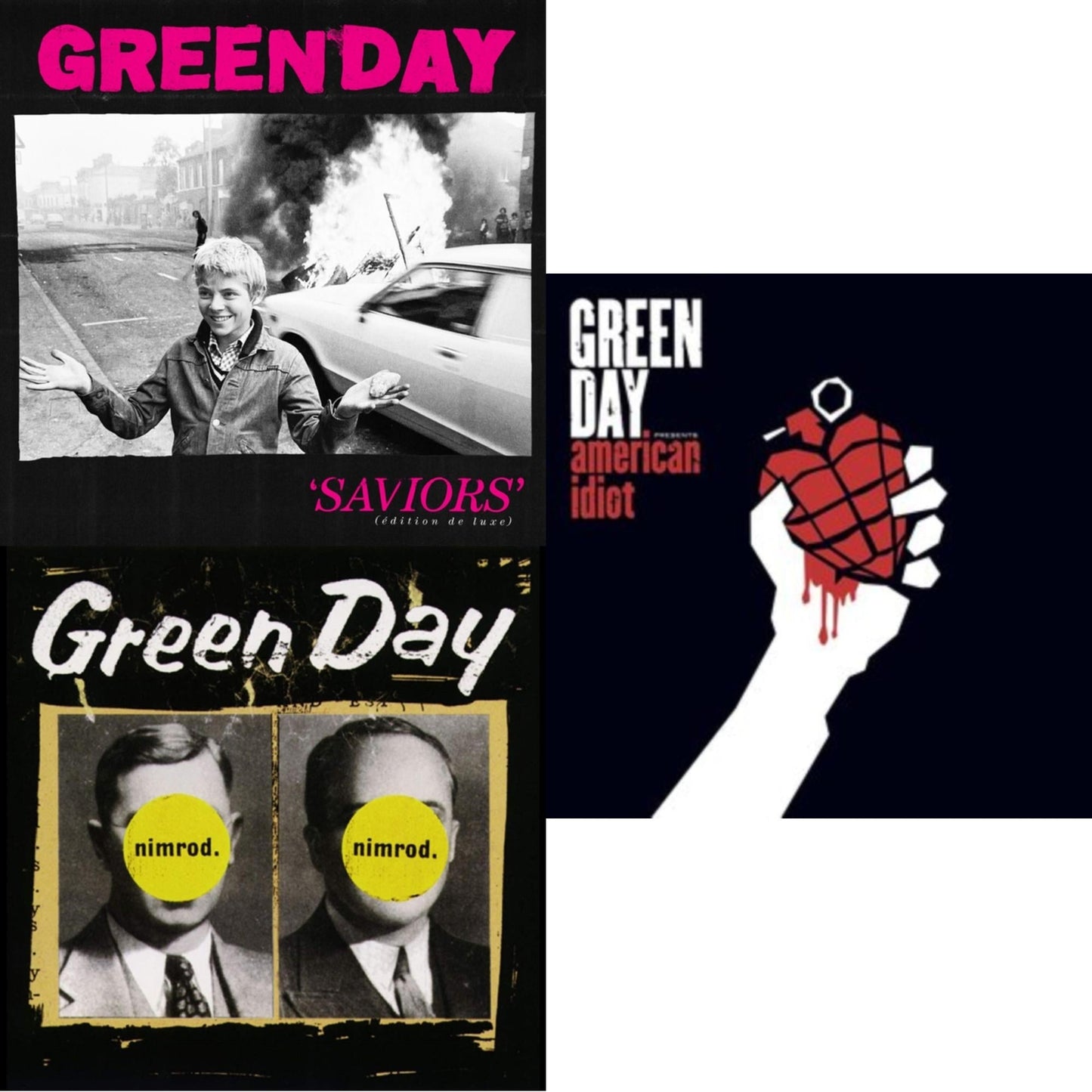 Saviors (Edition De Luxe/2LP/Hot Pink W/ White Splatter Vinyl) & Nimrod & American Idiot (W/Poster)