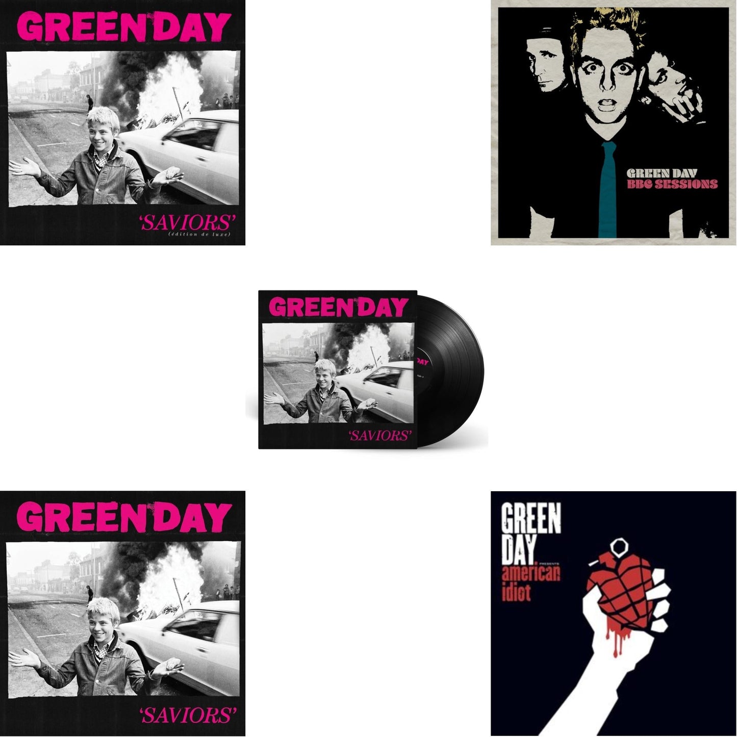 Saviors (Edition De Luxe/2LP/Hot Pink W/ White Splatter Vinyl) & Saviors (180G/Deluxe LP Vinyl) & Saviors & Bbc Sessions (X) (2LP) & American Idiot (W/Poster)