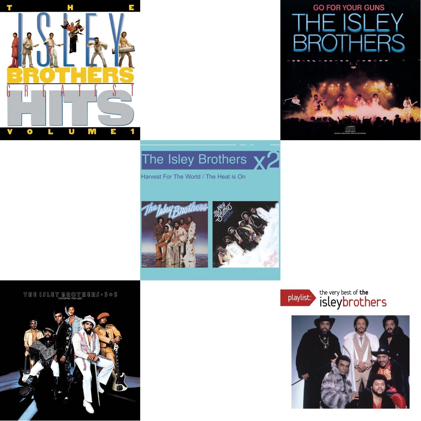 Isley Brothers Greatest Hits Vol.1 & 3 Plus 3 & Heat Is On & Go For Your Guns & Playlist: Very Best Of Isley Brothers
