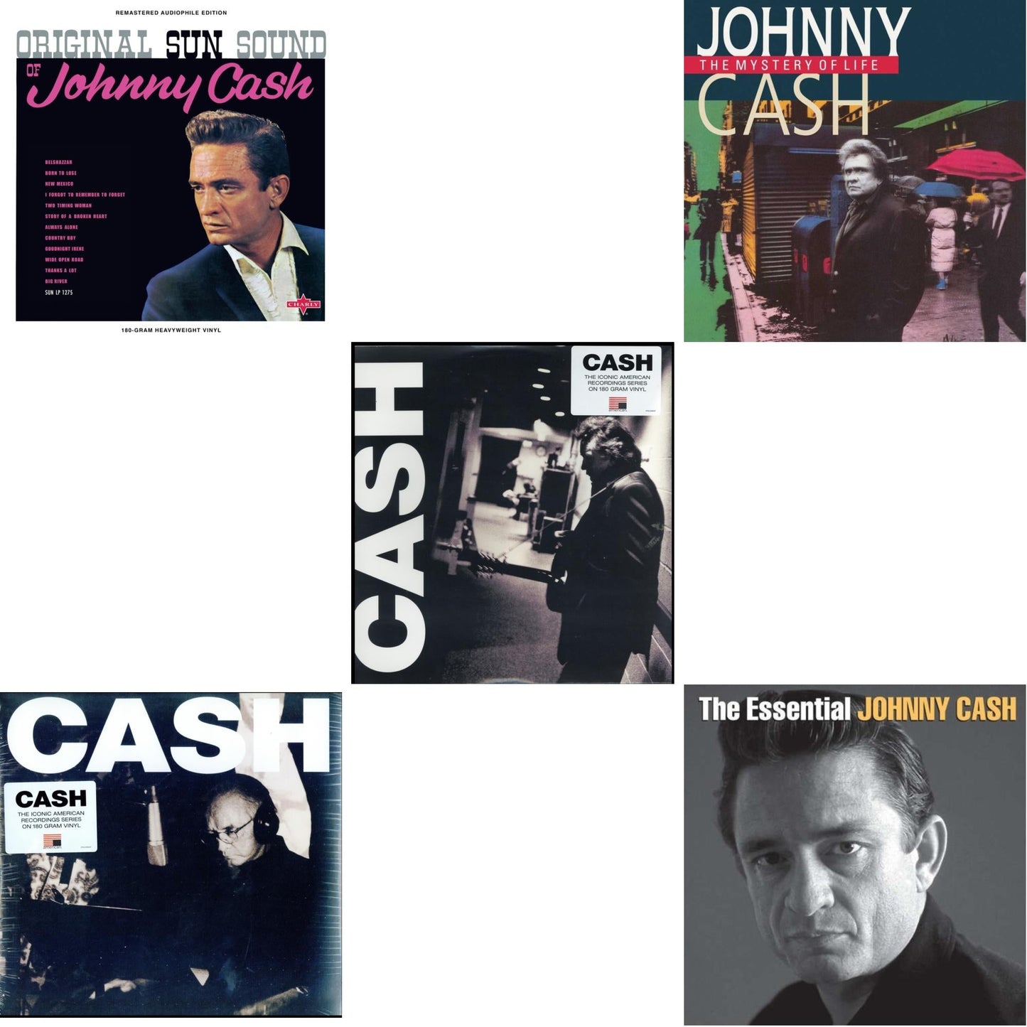 Original Sun Sound Of Johnny Cash & American V: A Hundered Ways & American Iii: Soitary Man & Mystery Of Life & Essential Johnny Cash
