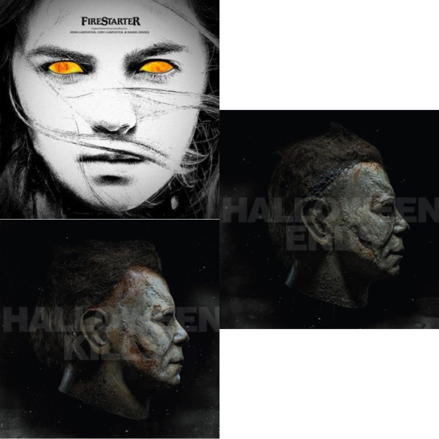 Firestarter Ost (Yellow & Bone Splatter LP Vinyl) & Halloween Kills Ost (Expanded Edition/2LP/Orange W/ Green Splatter Vinyl) & Halloween Ends Ost (Expanded Edition/2LP/Orange W/ Red Splatter Vinyl)