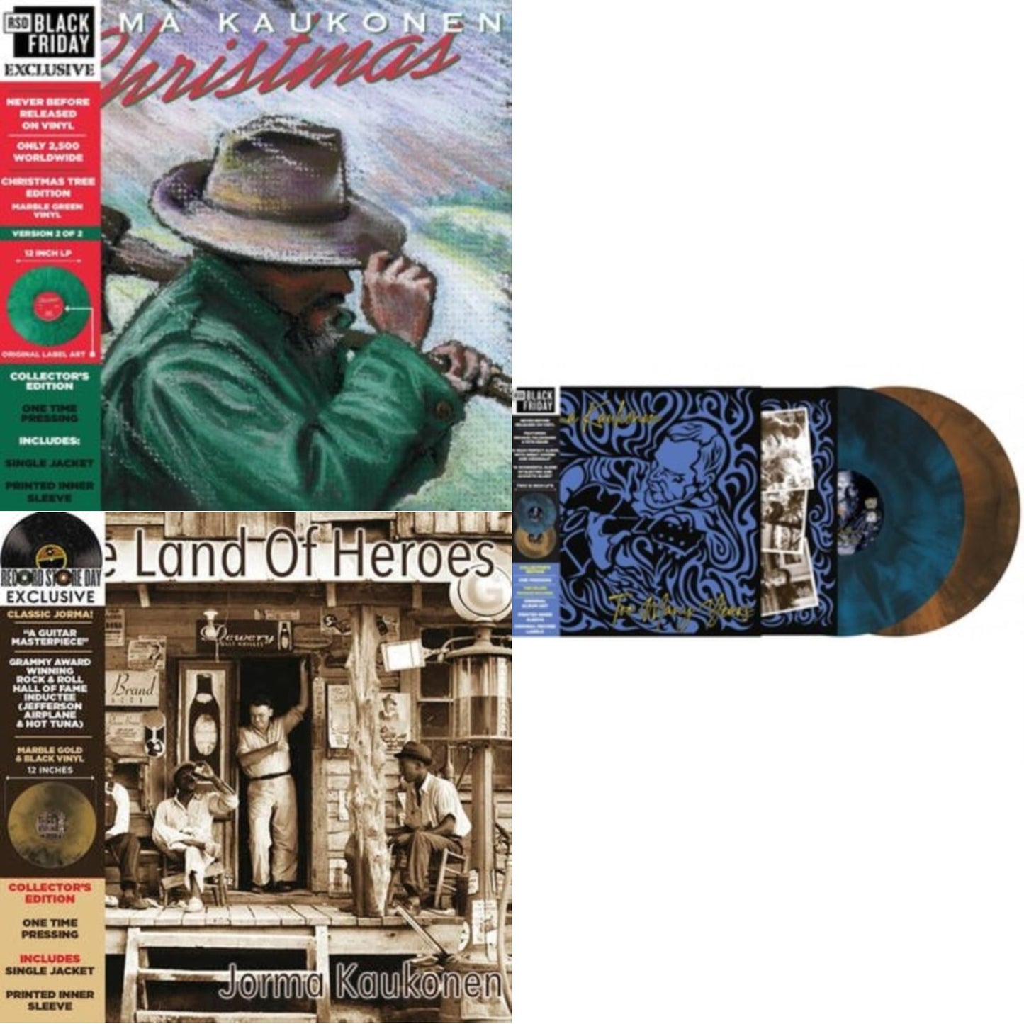 Christmas… (Christmas Tree Edition) & Land Of Heroes (Deluxe/Hazed Gold & Black LP Vinyl) & Too Many Years (Deluxe/1-Blue/Black/2-Brown/Black Smoke LP Vinyl) (Rsd)