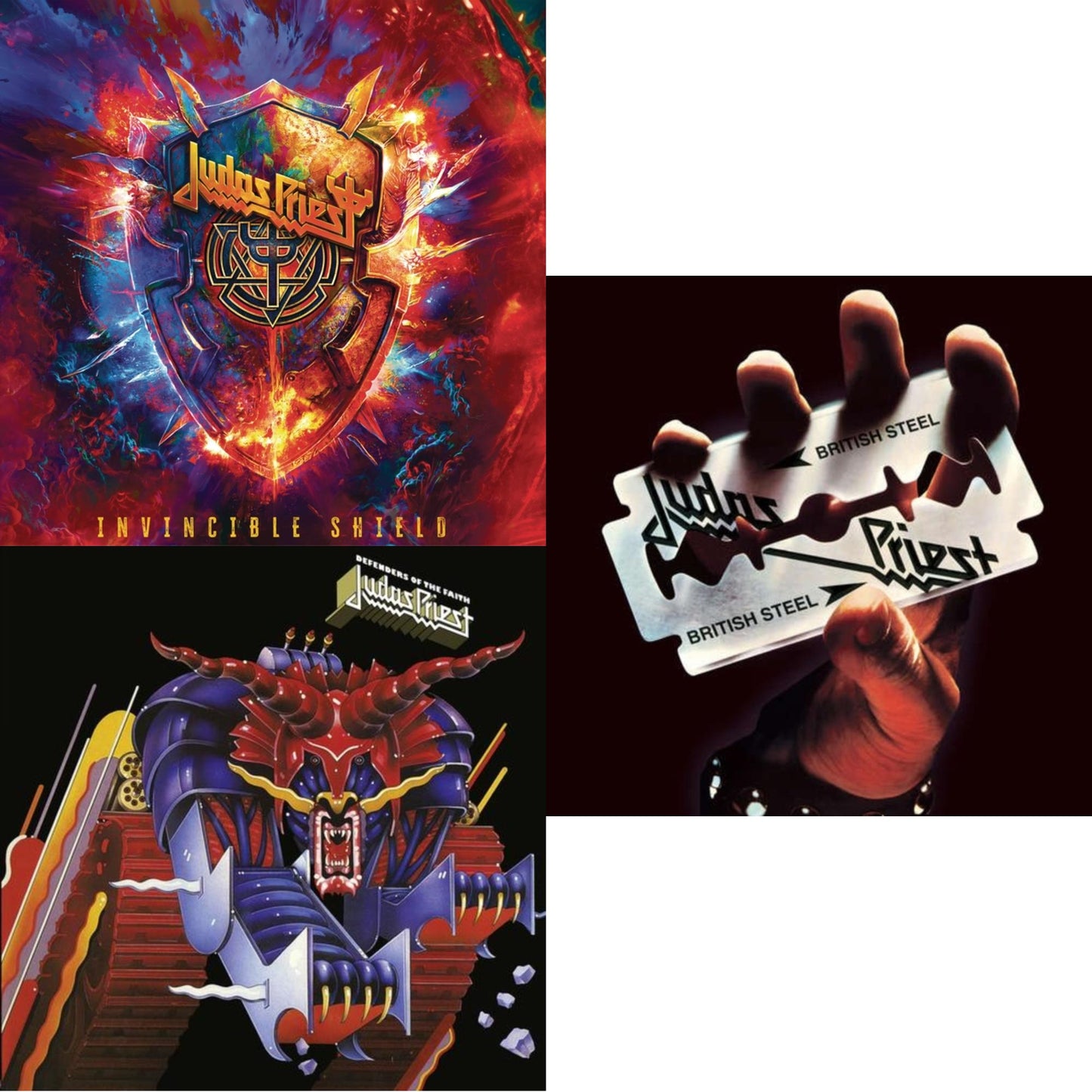 Invincible Shield (2LP) & Defenders Of The Faith (180G/Dl Code) & British Steel (180G)(Dl Code)