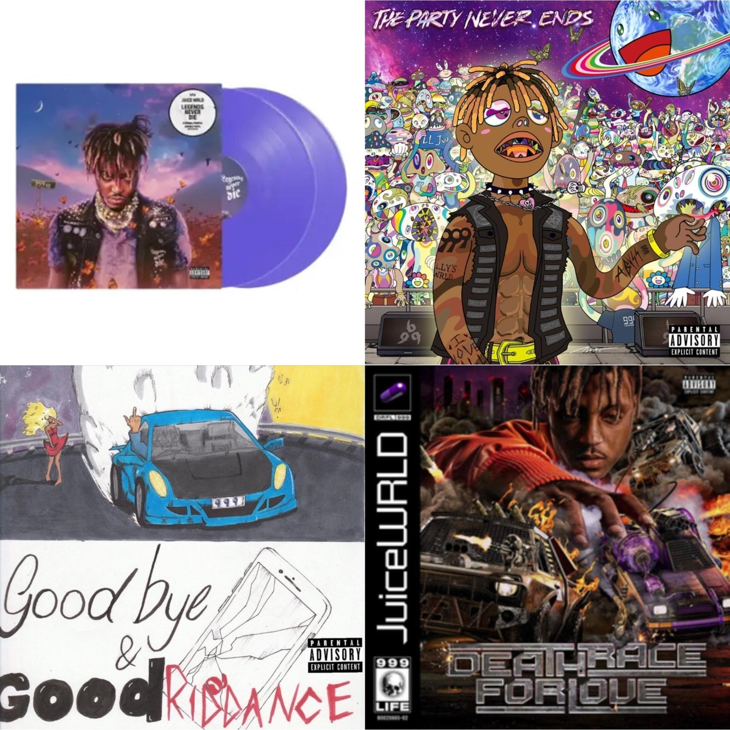 Legends Never Die (X) (5 Year Anniversary) (Eternal Purple Vinyl/2LP) & Party Never Ends (X) (Coal Vinyl/2LP) & Goodbye & Good Riddance & Death Race For Love (X) (2LP)