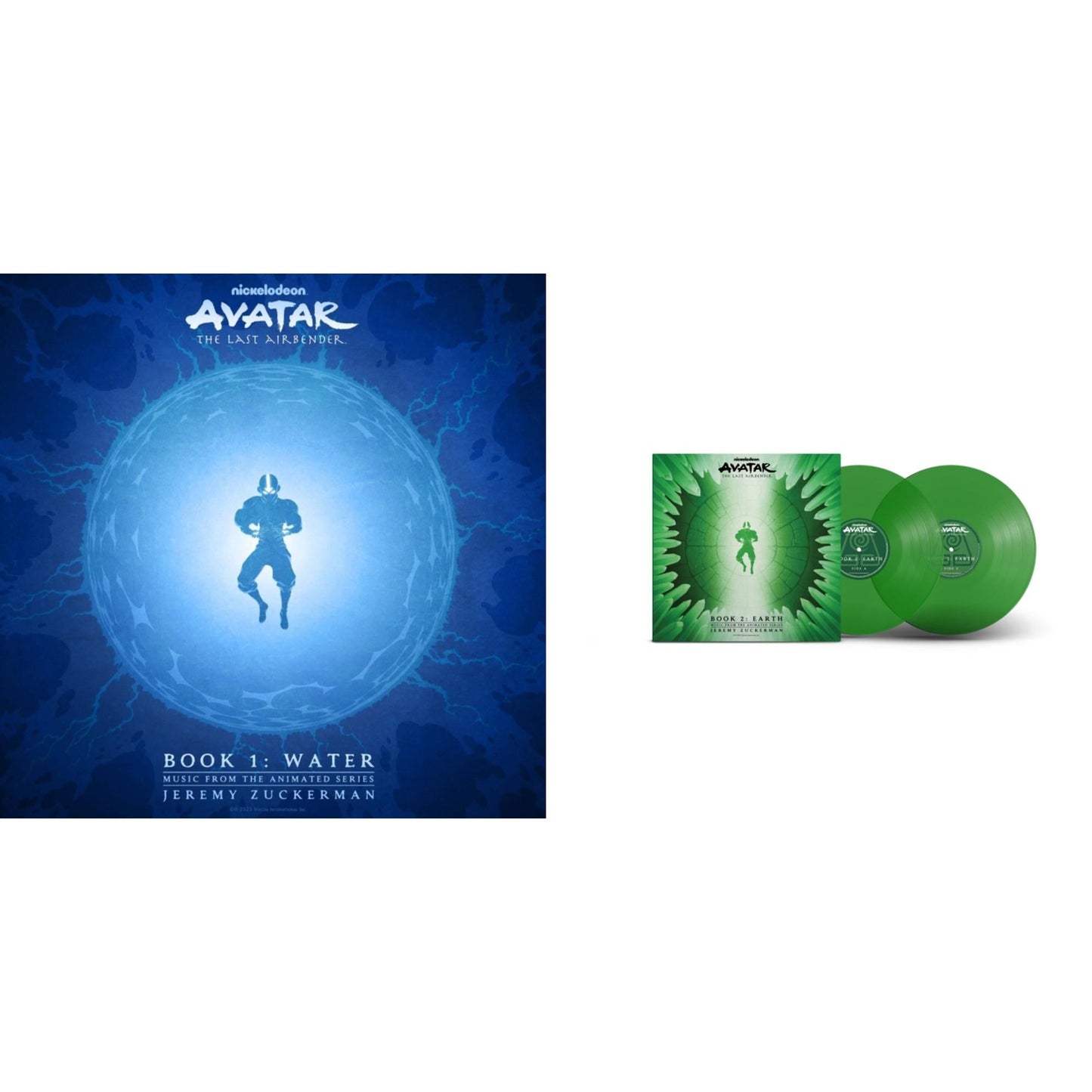 Avatar: The Last Airbender - Book 1: Water (Music From The Animated Series) (Light Blue Vinyl/2LP) & Avatar: The Last Airbender - Book 2: Earth (Music From The Animated Series) (Green Vinyl/2LP)