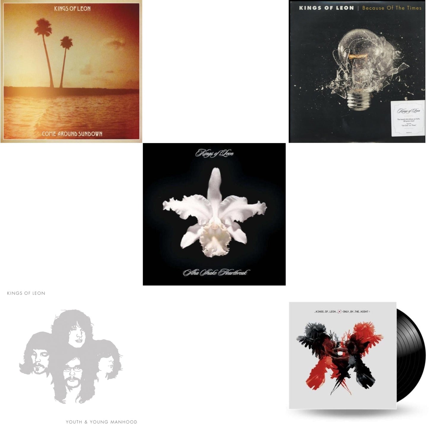 Come Around Sundown (2LP/Gatefold) & Youth & Young Manhood (2LP/180G/Gatefold) & Aha Shake Heartbreak (2LP/180G/Gatefold) & Because Of The Times (2LP/180G/Gatefold) & Only By The Night