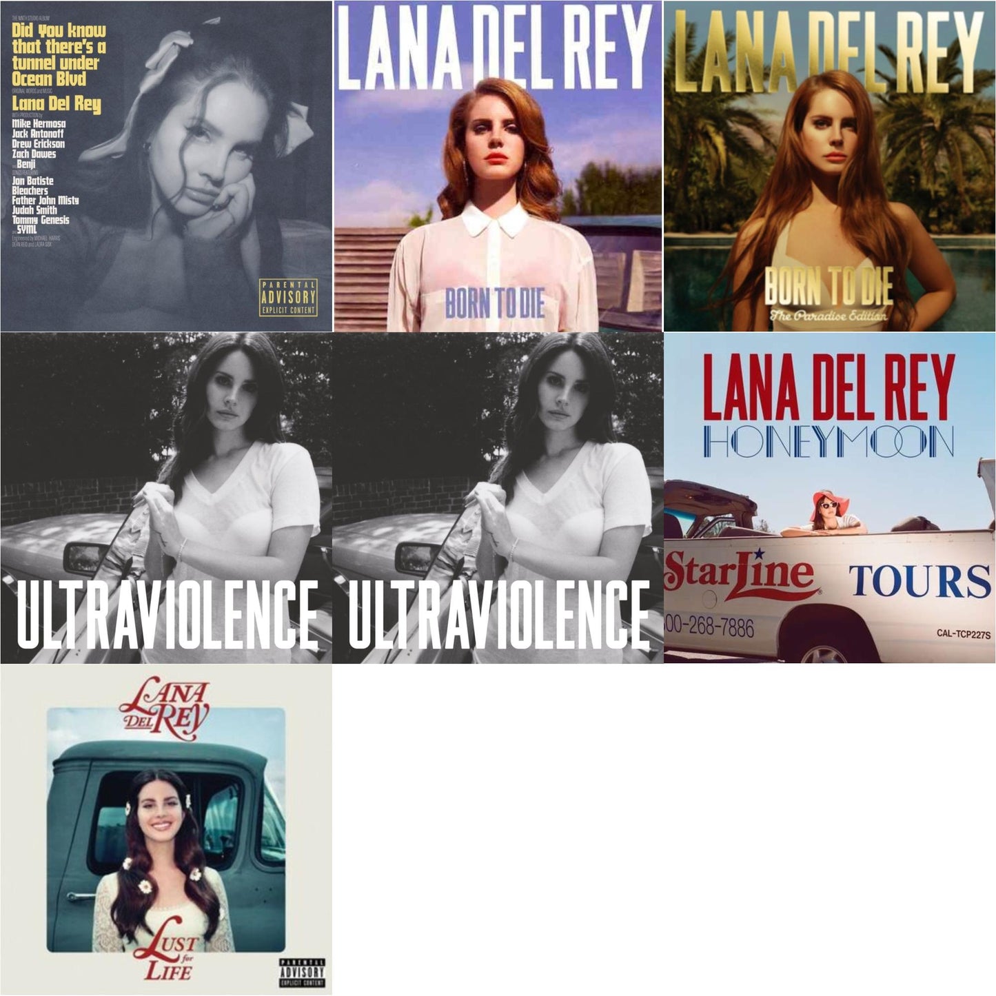 Did You Know That There’S A Tunnel Under Ocean Blvd (X) & Born To Die & Born To Die (Paradise Edition) & Ultraviolence & Ultraviolence & Honeymoon & Lust For Life