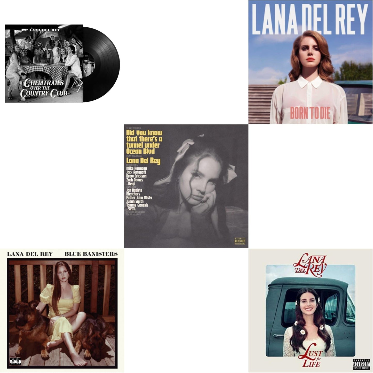 Chemtrails Over The Country Club & Blue Banisters (2LP) & Did You Know That There’S A Tunnel Under Ocean Blvd (X) (2LP/180G) & Born To Die & Lust For Life