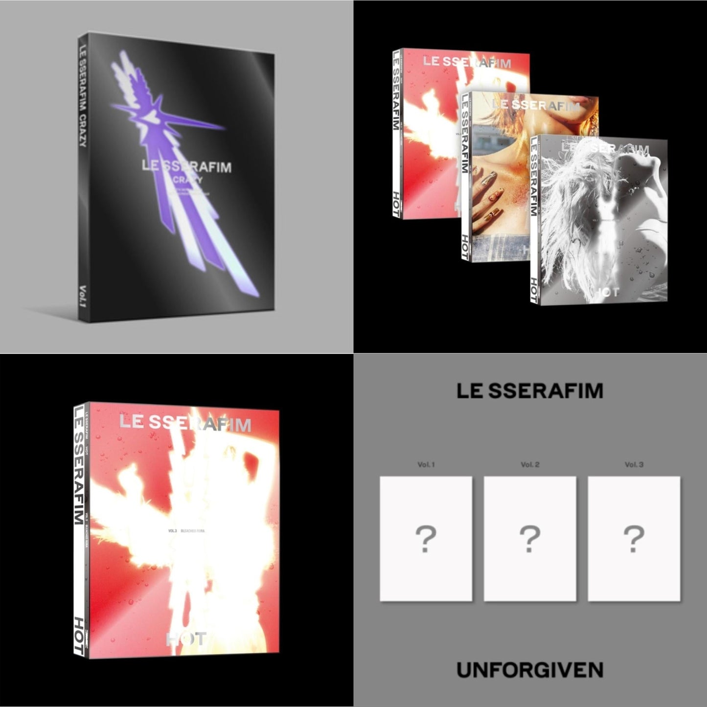Crazy: 4Th Mini Album (Thundering Cedar) & Hot - Drenched Vetiver (Vol. 1/5Th Mini Album) & Hot - Bleached Aura (Vol 3./5Th Mini Album) & Unforgiven (1St Studio Album)