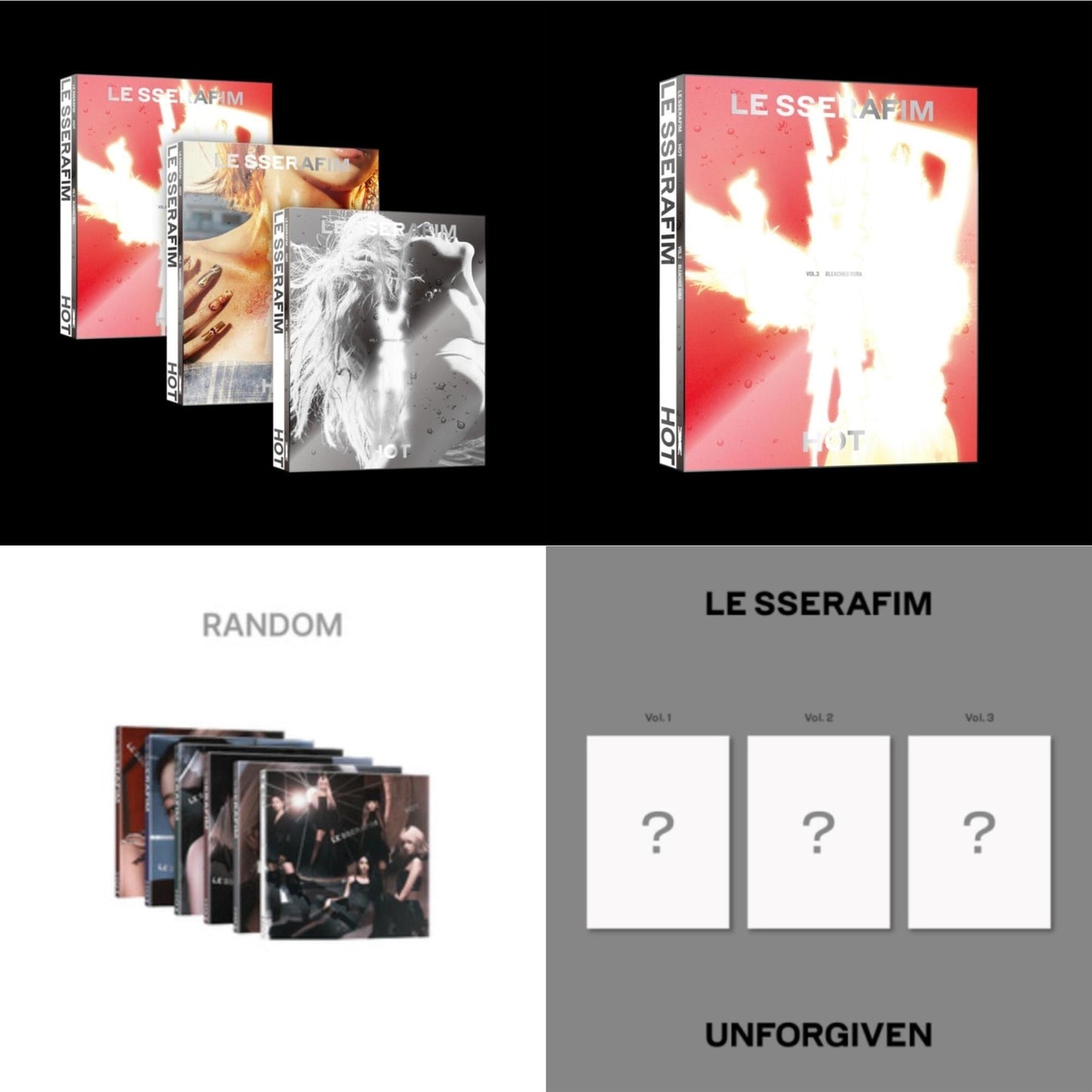 Hot - Drenched Vetiver (Vol. 1/5Th Mini Album) & Hot - Bleached Aura (Vol 3./5Th Mini Album) & Hot (Compact Ver./5Th Mini Album) & Unforgiven (1St Studio Album)