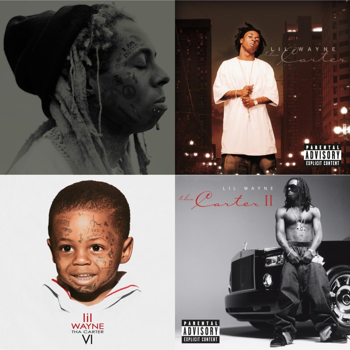 I Am Music (2LP/Translucent Ruby Vinyl) & Tha Carter (2LP) (X) & Tha Carter Vi (X) & Tha Carter Ii (2LP)