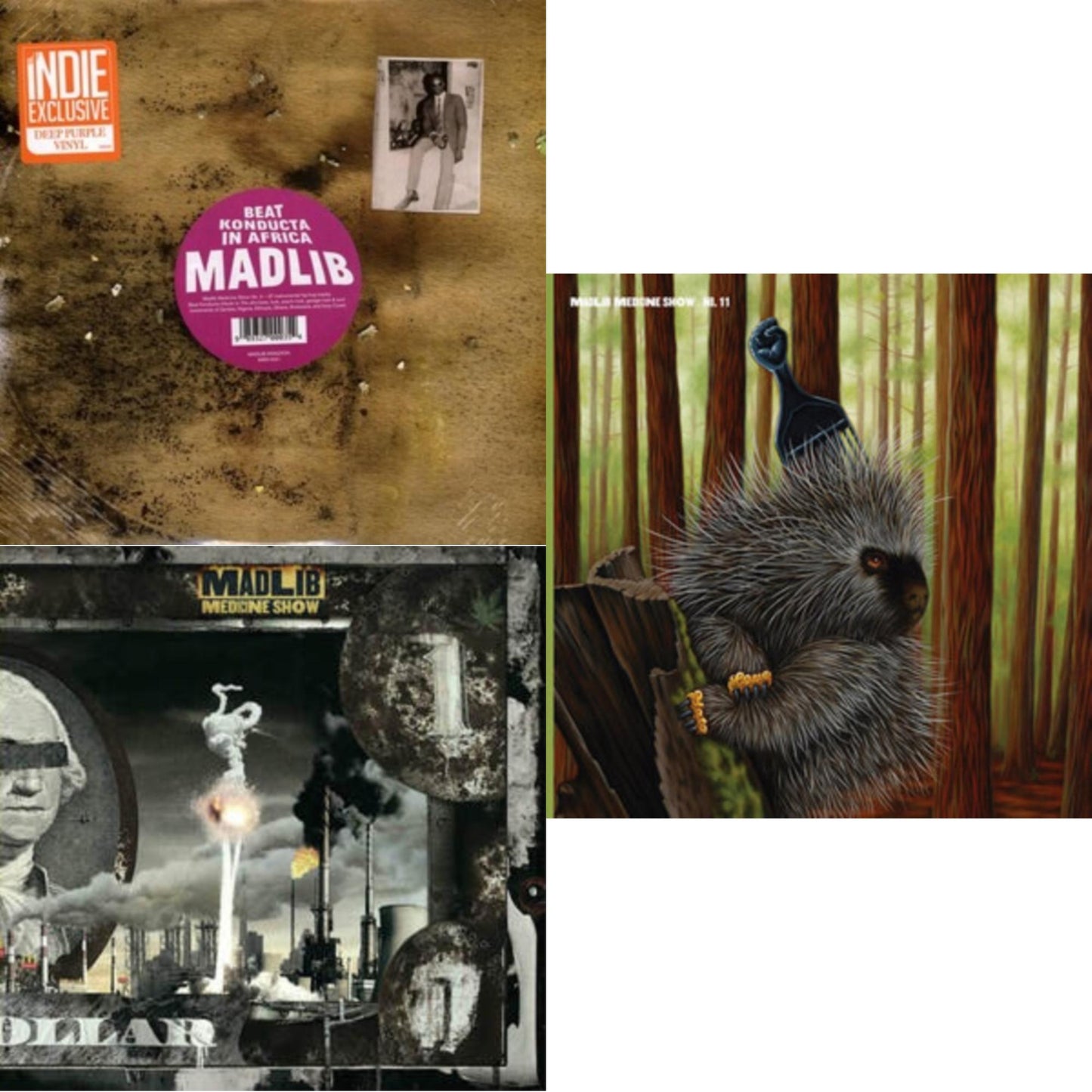 Medicine Show #3 - Beat Konducta In Africa (2LP/Deep Purple Vinyl) (I) & Before The Verdict (Gold Vinyl/2LP) & Low Budget High Fi Music (Color LP Vinyl)